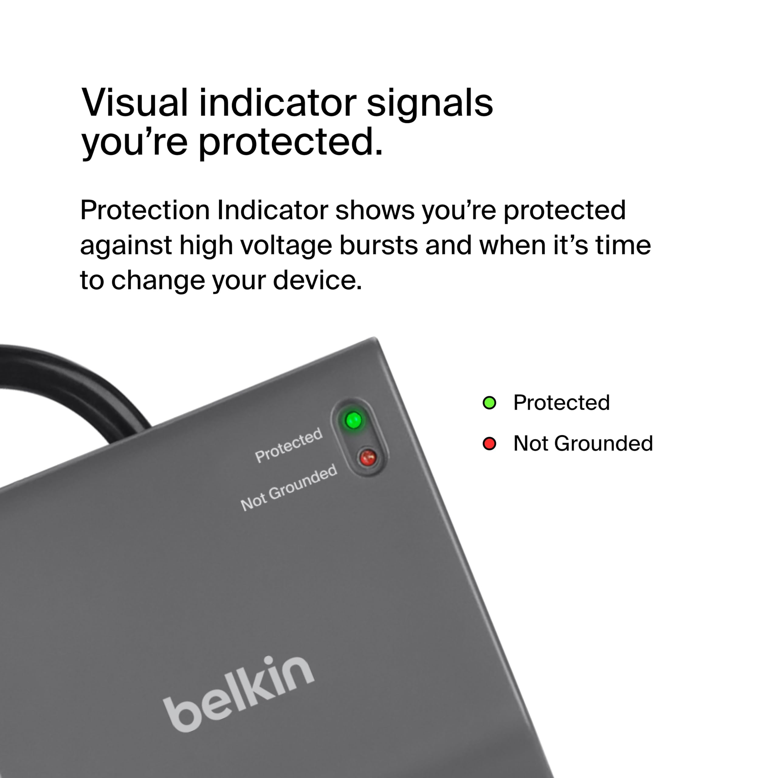 Belkin 12 Outlet Home And Office Series Surge Protector, 8Ft Cord, Gray