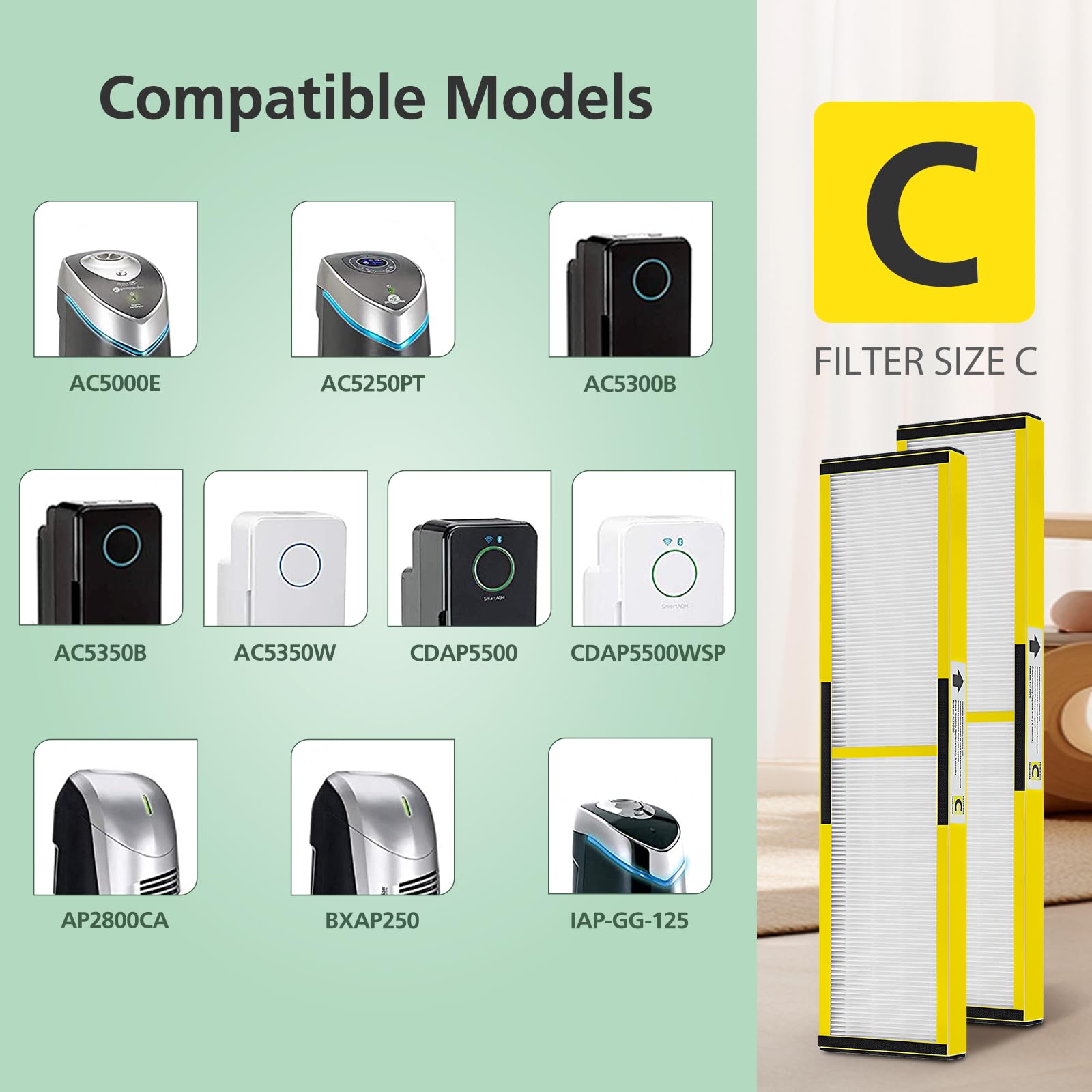 Isinlive 3 Pack Flt5000 True Hepa Filter C Replacement Compatible With G Guardian Air Purifier Ac5000 Ac5000E Ac5250Pt Ac5350B A