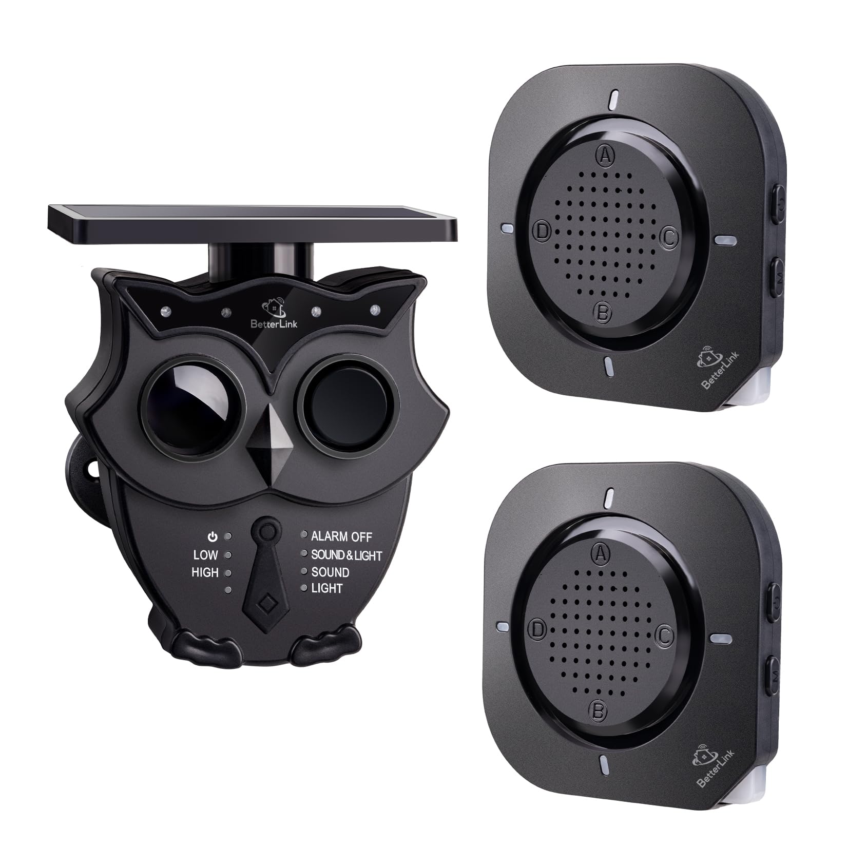 Betterlink Driveway Alarm Systems Weatherproof Outdoor Motion Detector & Sensor With120Db Siren, Sound And Light Alert Systems Makes It Easy To Monitor & Protect Outdoor/Indoor Property(2R1S)