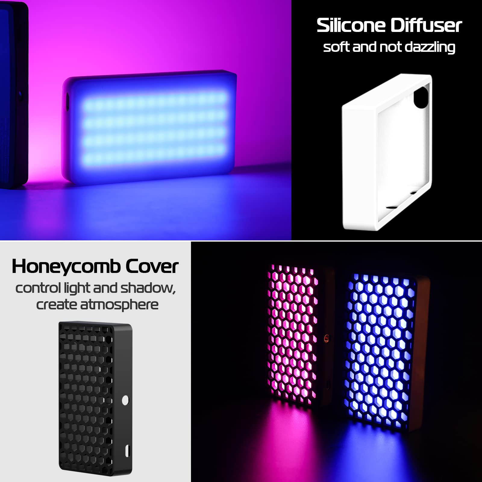 Ulanzi Lt002 Rgb Video Light, Portable Led Camera Light Panel 0 360 Full Color, Cri 95+ 2500 9000K Led Video Light, 4000Mah Rech