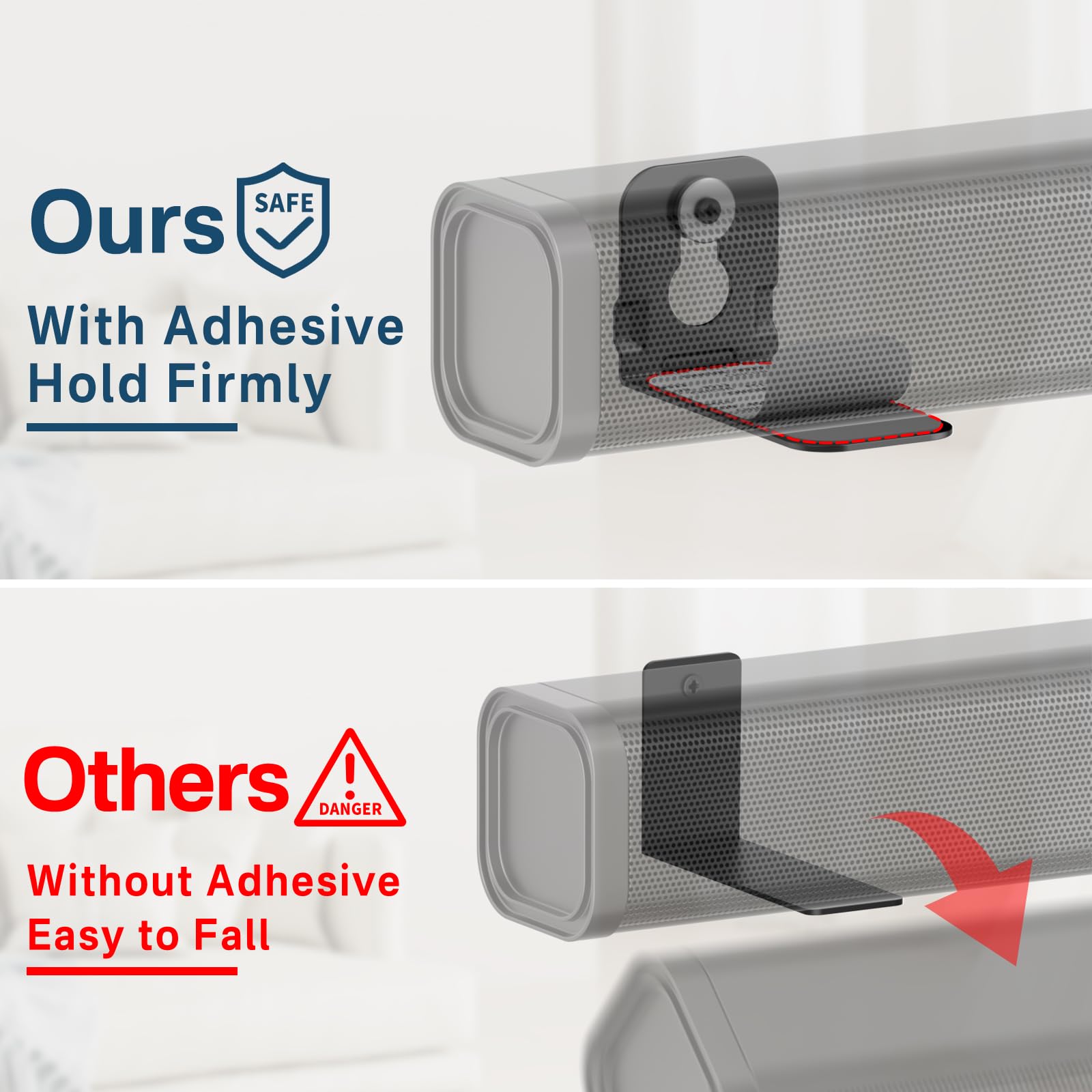 Notiela Soundbar Mount Shelf For Samsung, Sony, Lg, Vizio, Bose, Onn And More Soundbar Wall Mount Bracket   Sound Bar Mounts Und