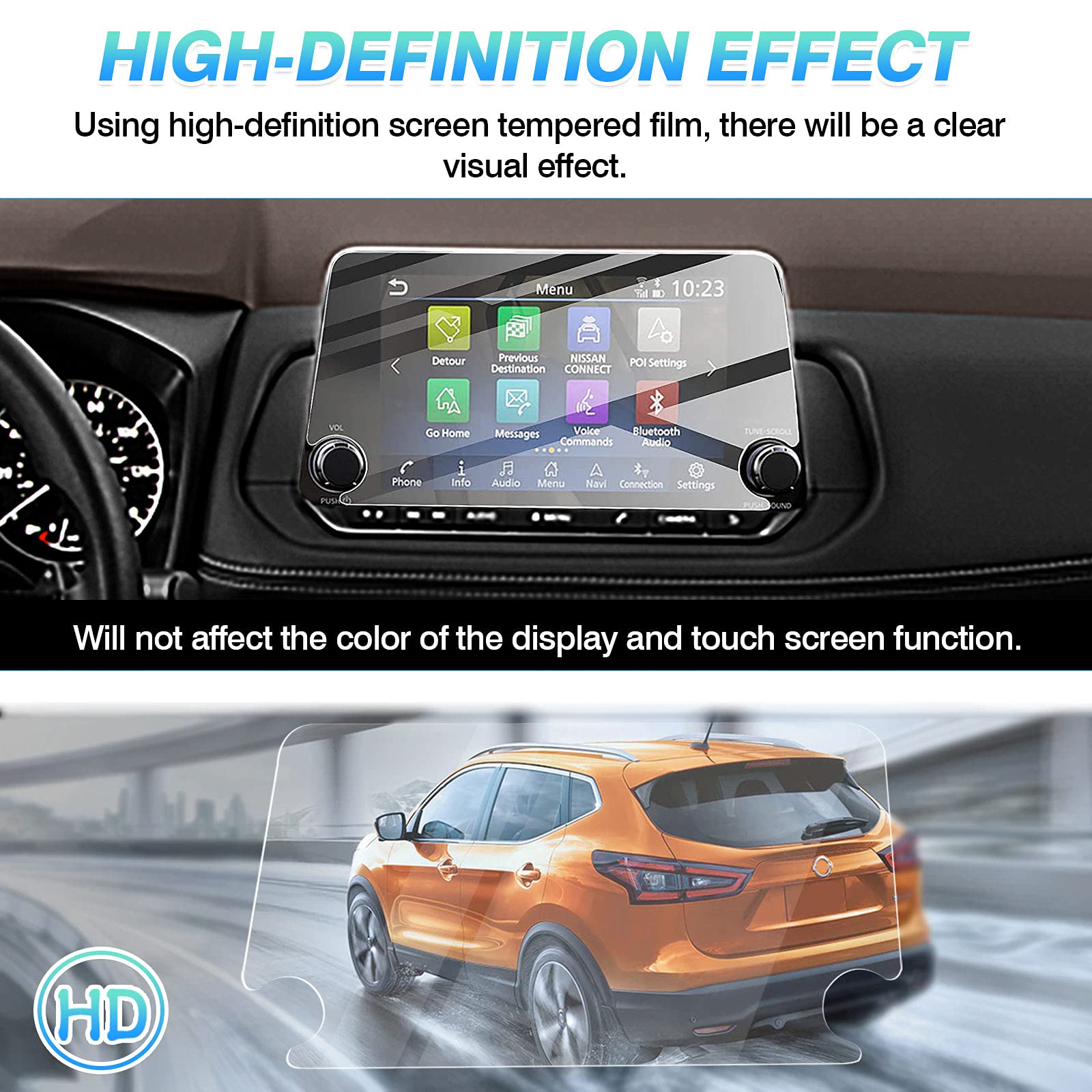 Autorder Screen Protector For 2021 2022 2023 2024 Nissan Rogue S Sv Accessories 8 Inch Tempered Glass Film Touchscreen Protector