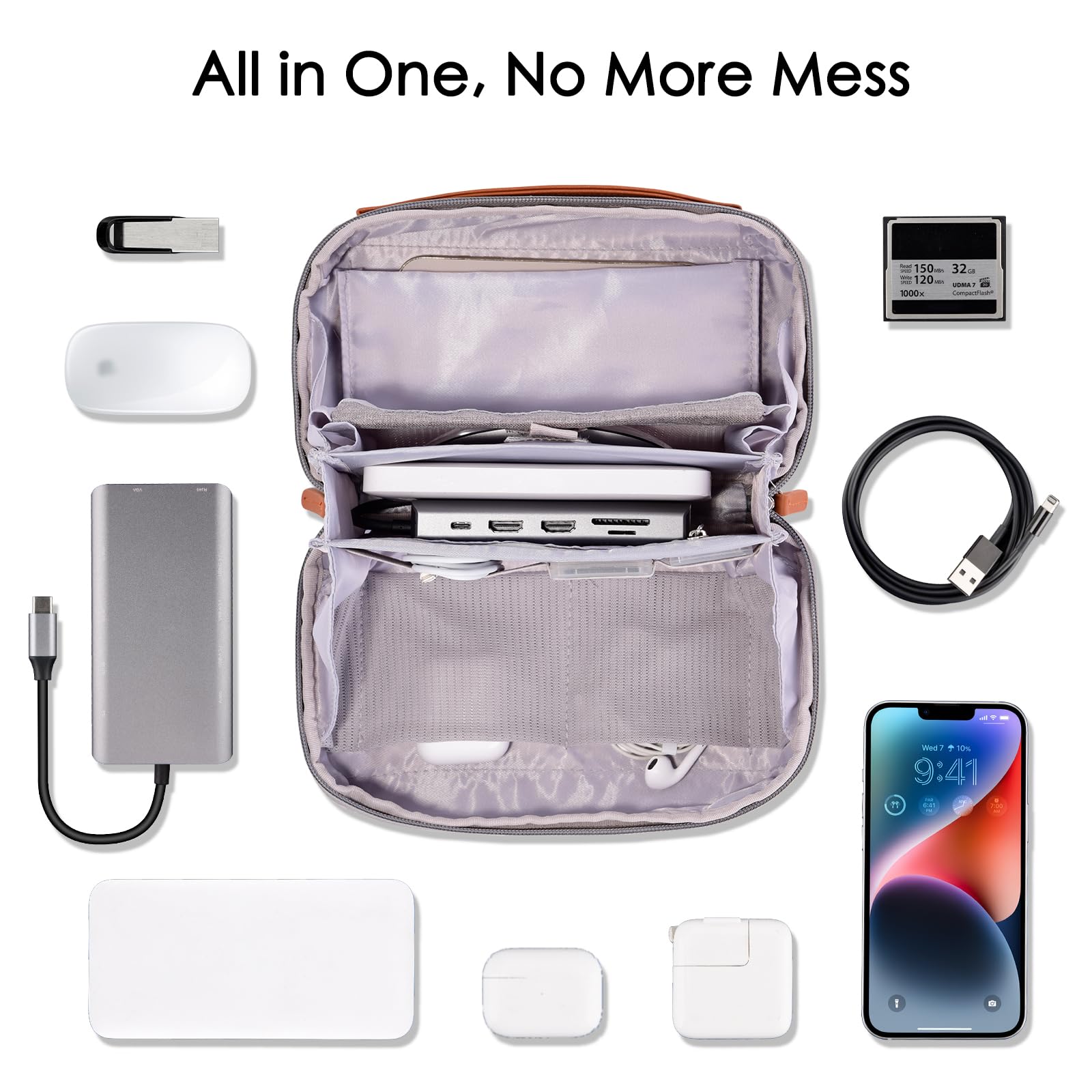 Ddgro Electronics Organizer Travel Pouch   Perfect Accessory Bag For Electronics, Macbook Charger & Cords, Cables, Hard Drive (L