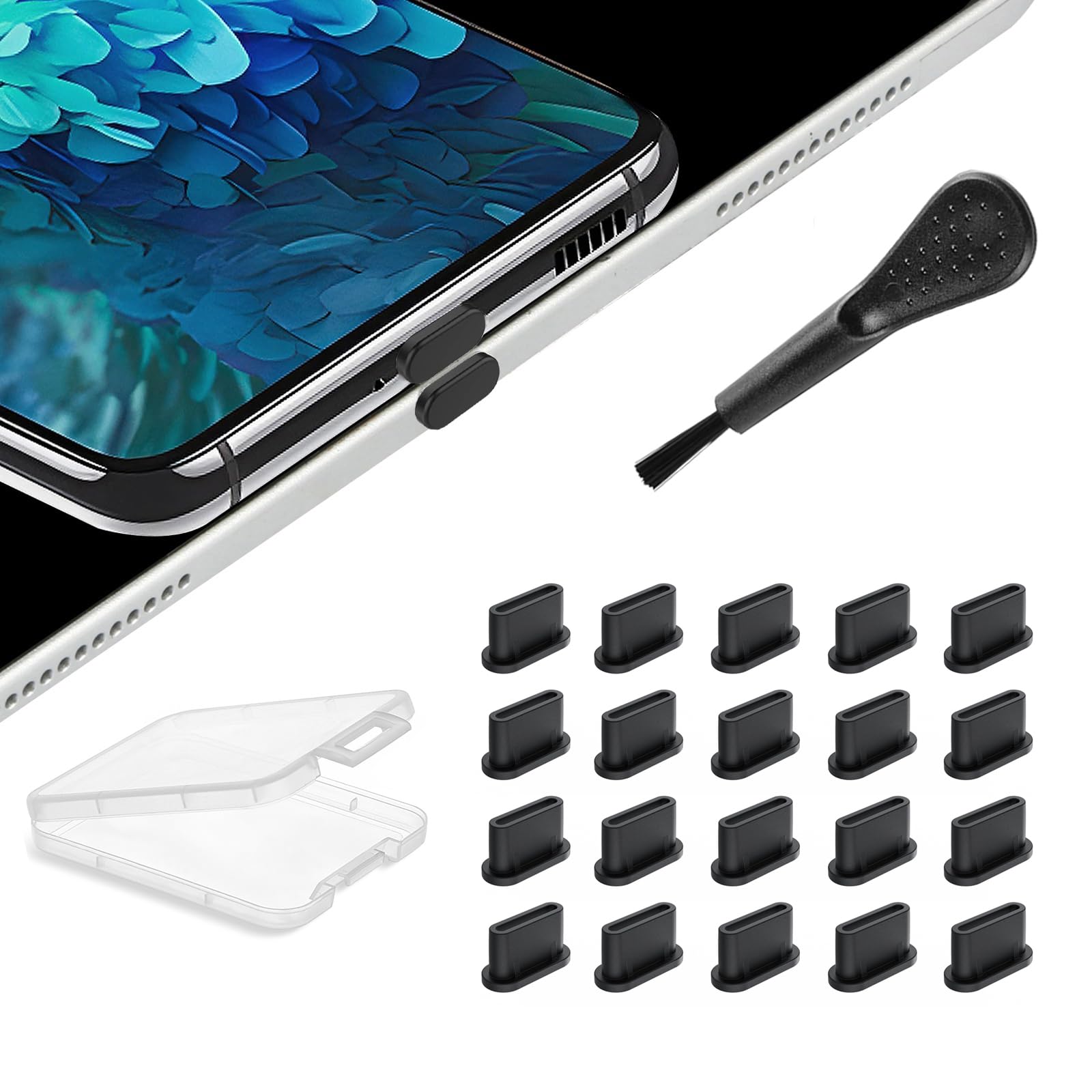 Usb C Dust Plug, 20 Pcs Silicone Usb C Port Cover All Type C Dust Plug Cover For Iphone 15 16 Series Samsung Galaxy, Type-C Char
