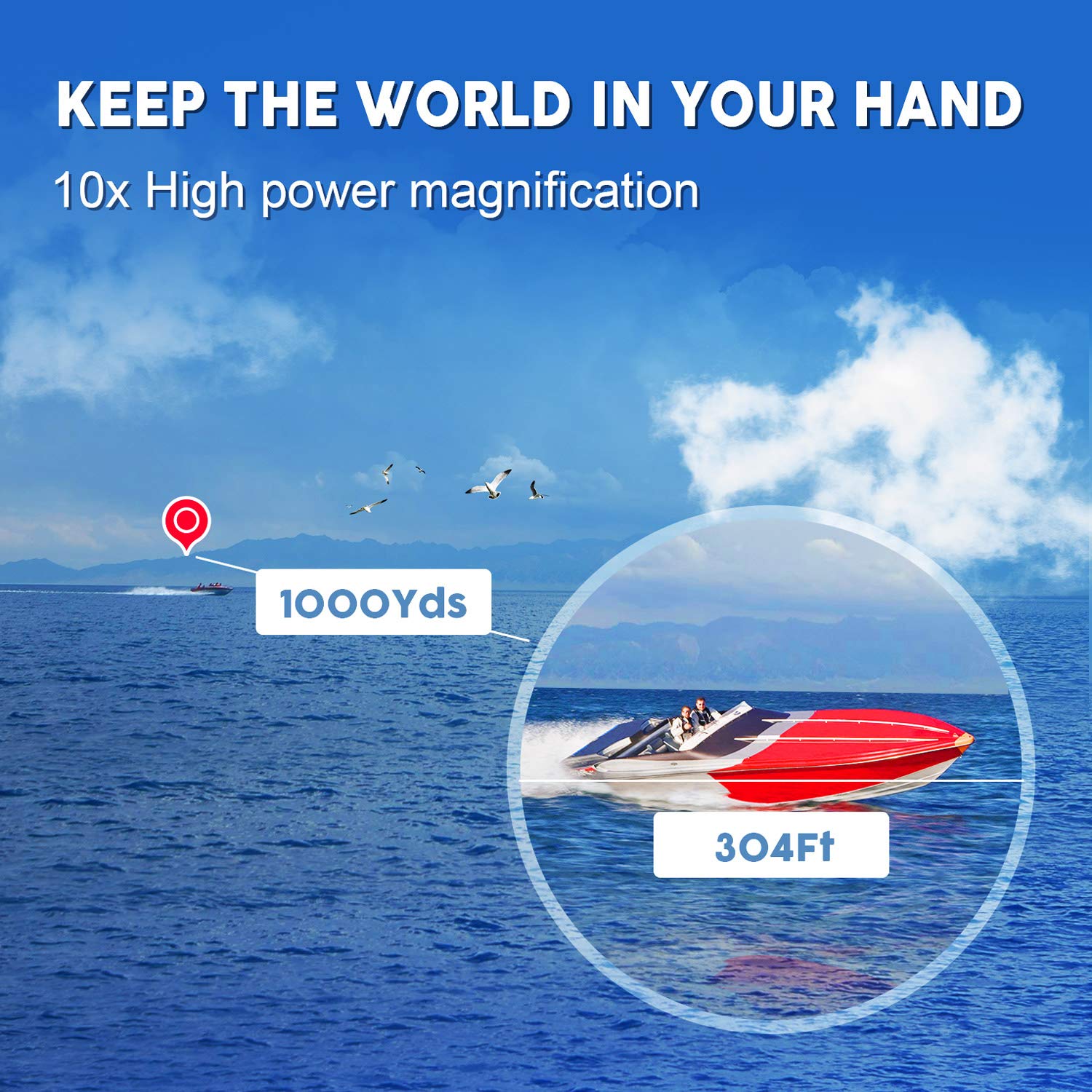 Binoteck 10X42 Binoculars For Adults   Professional Hd Roof Bak4 Prism Lens Binoculars For Bird Watching, Hunting, Travel, Sport