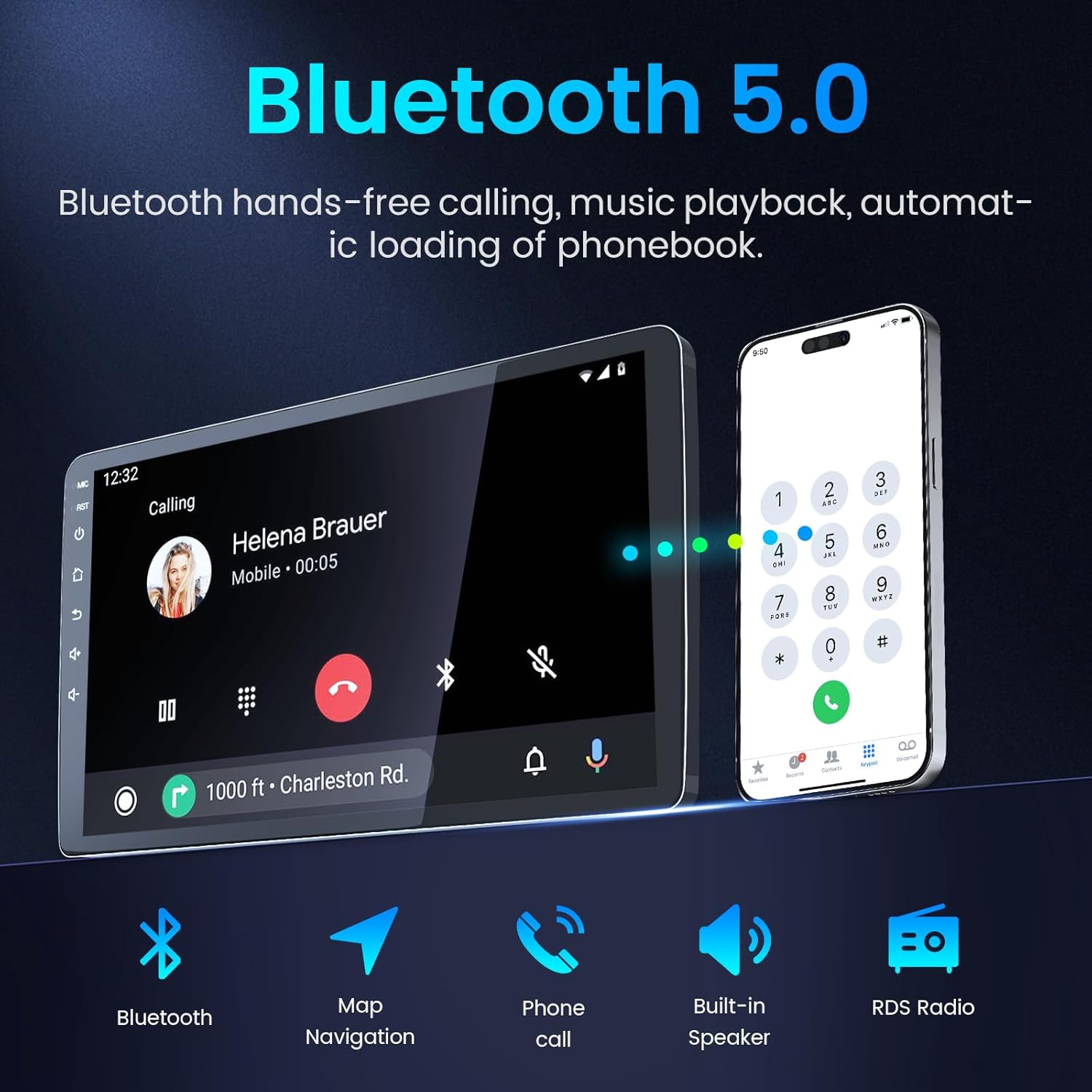 4Core Car Radio for Subaru Forester WRX Impreza 2014 2015: Wireless CarPlay&Android Auto with 9" HD Touchscreen Bluetooth WiFi GPS FM Suitable for Harman Kardon Systems 1080 Backup Camera SWC