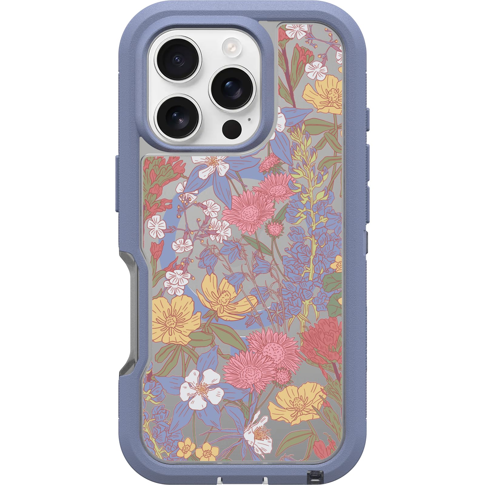 Otterbox Iphone 16 Pro Defender Series Xt Clear Case   Floral Purple
