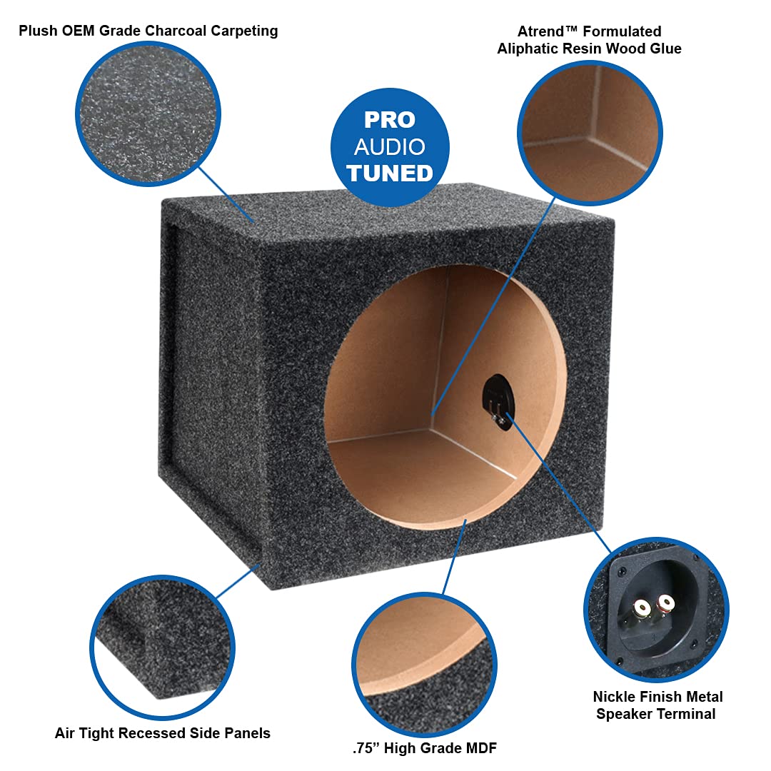 Atrend 15Sa 15    Hatchback Truck Style/Wedge Shaped/Single Sealed Subwoofer/Speaker Enclosure. Made In Usa