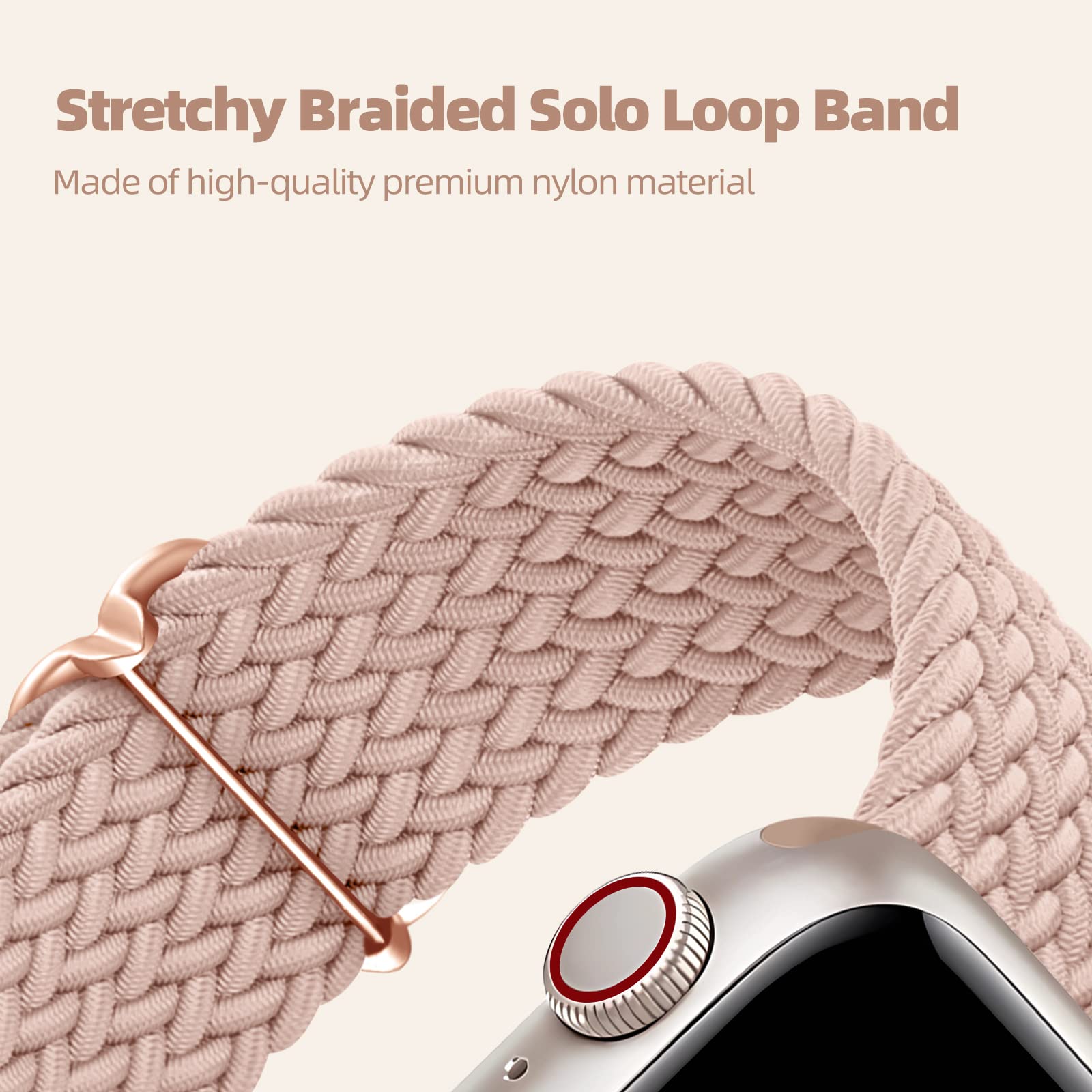 4 Pack Braided Solo Loop Compatible With Apple Watch Band 38Mm 40Mm 41Mm 42Mm 44Mm 45Mm 46Mm 49Mm Women Men, Stretchy Nylon Elas
