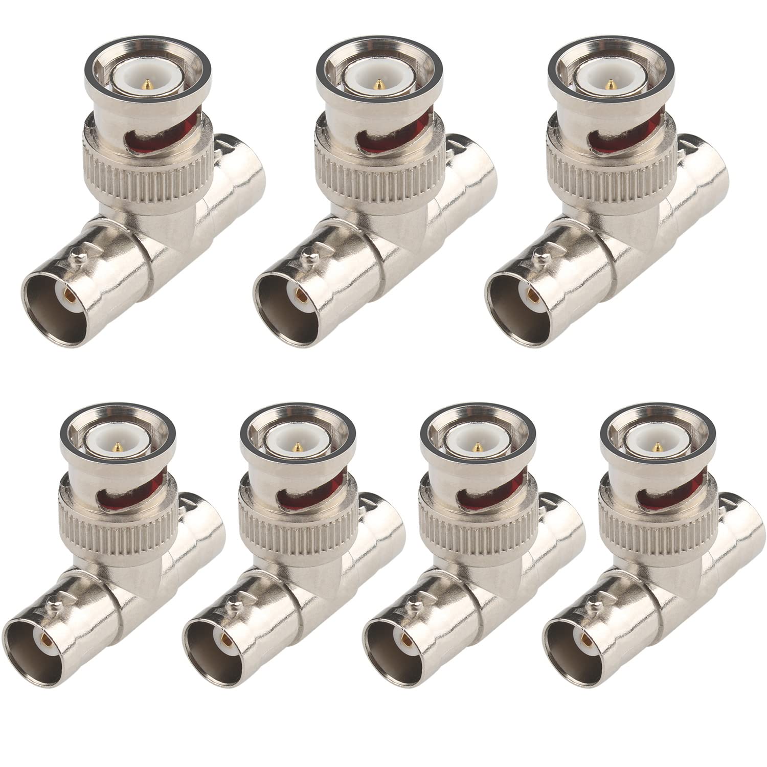 Fanbalunke BNC Splitter Adapter Male to 2 Female Coax Connector 3 Way T Plug (13 Pcs)