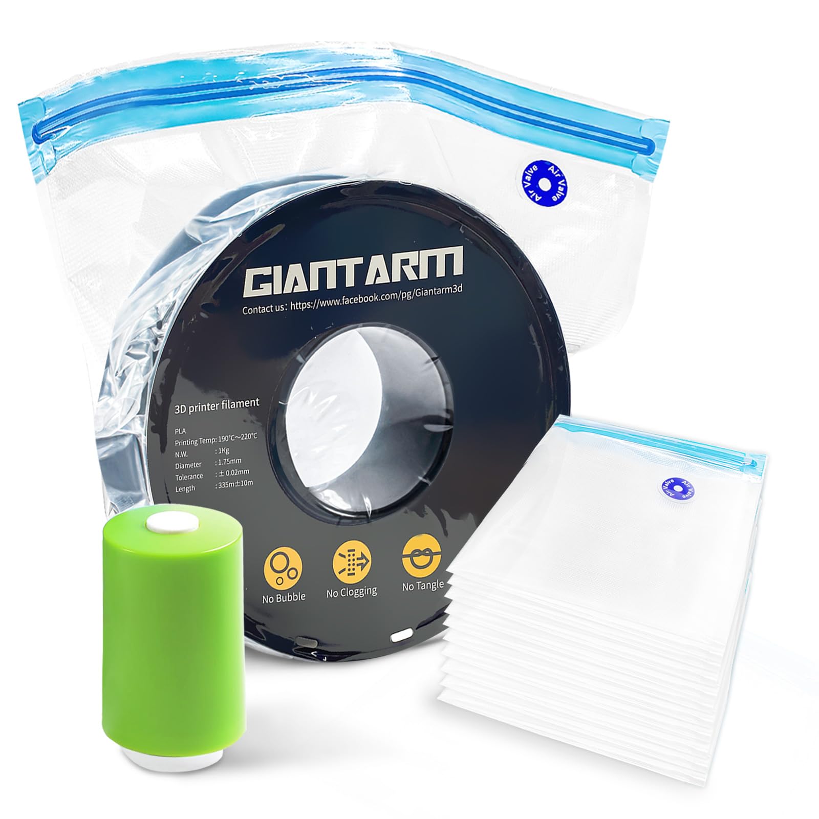 Giantarm Filament Storage Bags Kit, 10Pcs 0.26Mm Filament Vacuum Bags With Electric Pump, 3D Printer Filament Storage, 39.5X32.5