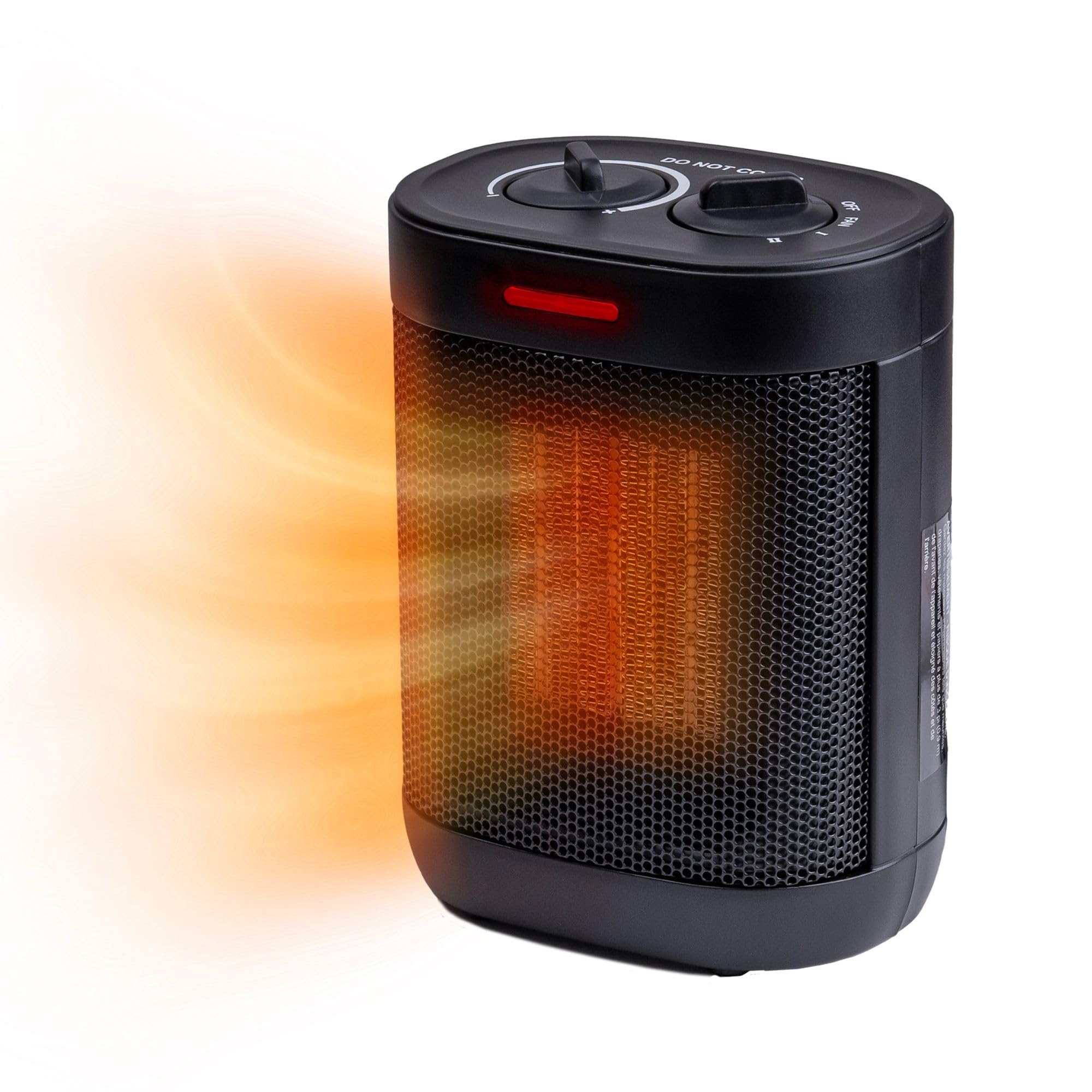 Comfort Zone Space Heater for Indoor Use, Electric With Thermostat, PTC Fast Heating, 3 Heat Settings, Portable, Overheat Protec