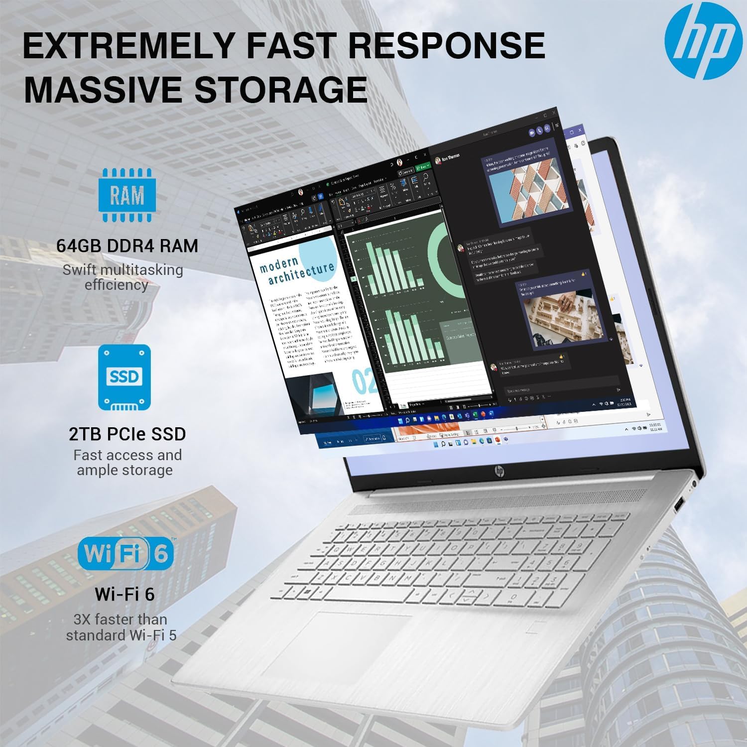 Hp 17 Touchscreen Laptop Computer, 17.3'' Hd+ Touch Screen Business Pc, Intel Core I7, 64Gb Ram 2Tb Ssd, Windows 11 Pro, Lifetim