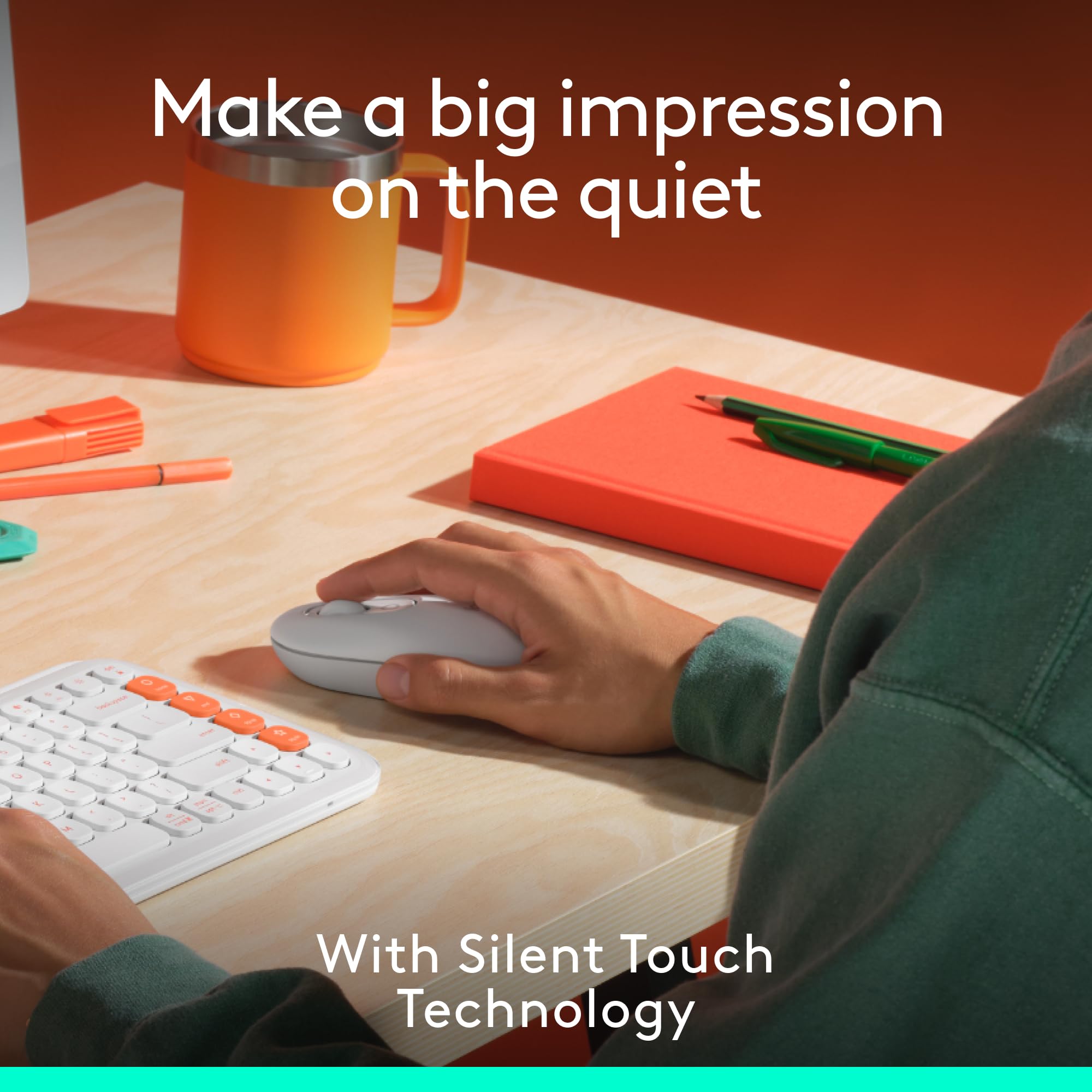 Logitech Pop Mouse, Compact And Portable Wireless Bluetooth Mouse With Programmable Buttons And Quiet Clicks, Easy Switch Betwee
