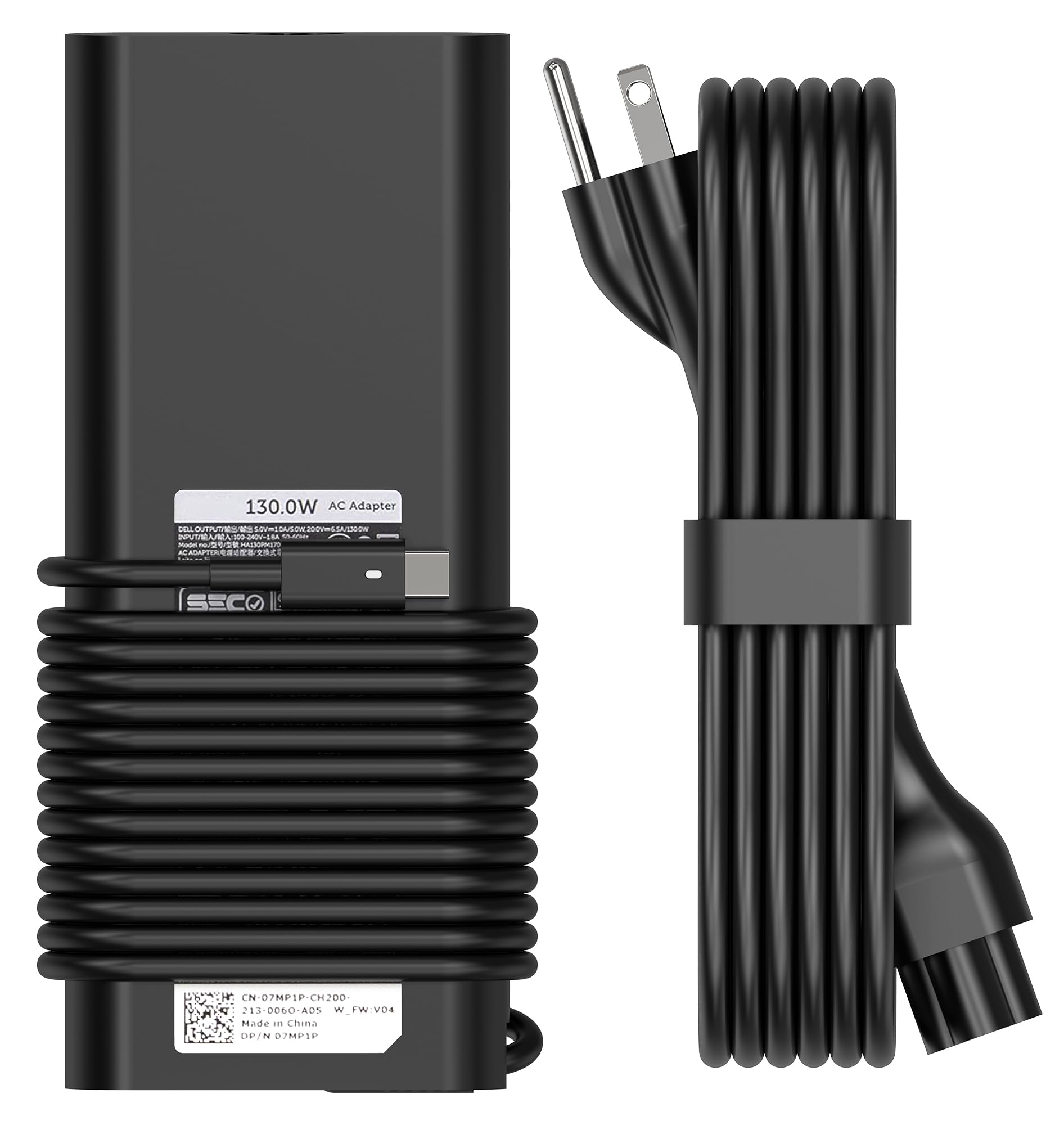 130W Usb C Type C Adapter Laptop Charger Replacement For Dell Xps 15 (9575) 2 In 1 Xps 17 Xps 15 Precision 5530 2 In 1 5470 5480