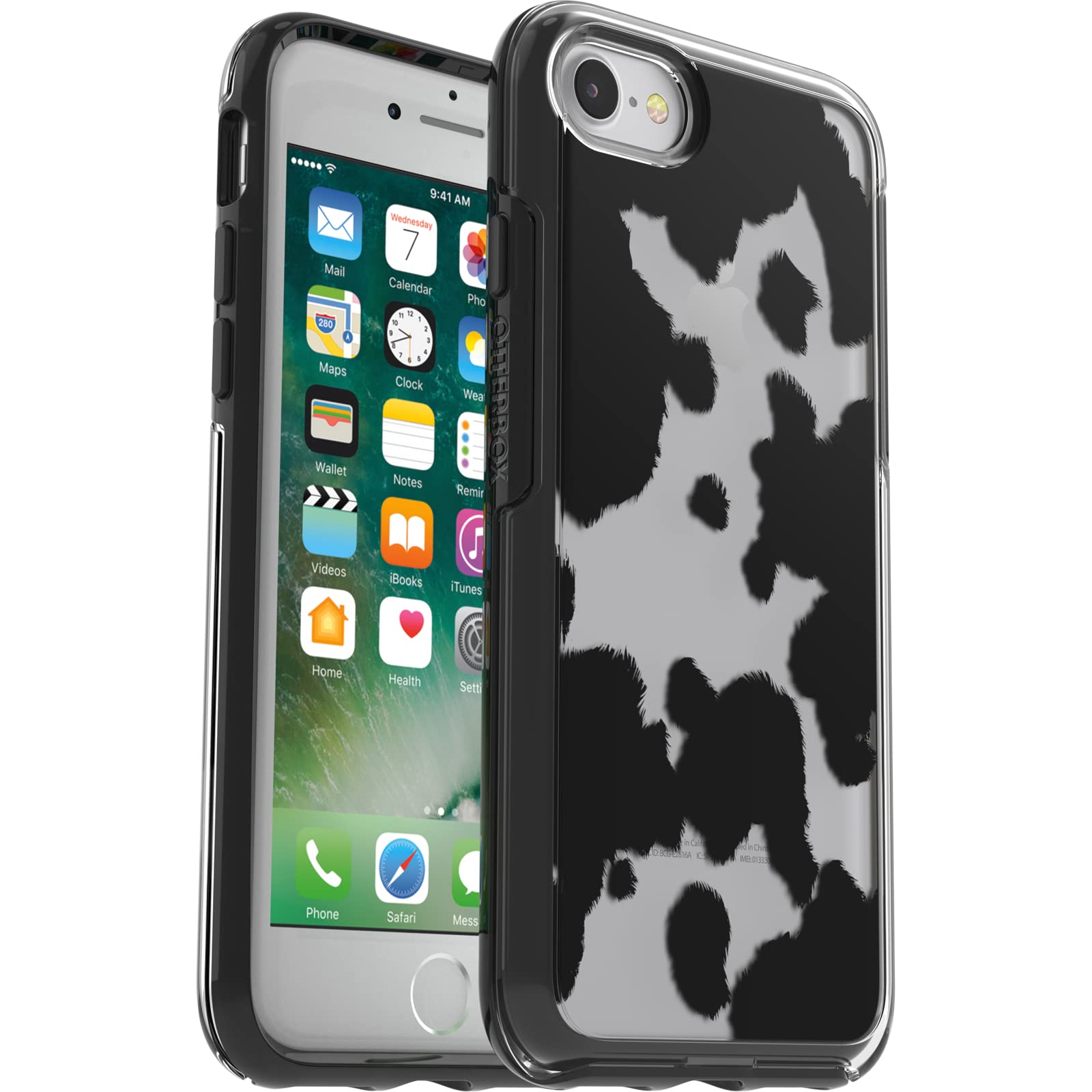 Otterbox Iphone Se 3Rd/2Nd Gen, Iphone 8/7 (Not Compatible With Plus Sized Models) Symmetry Series Case   Cow Print, Ultra Sleek