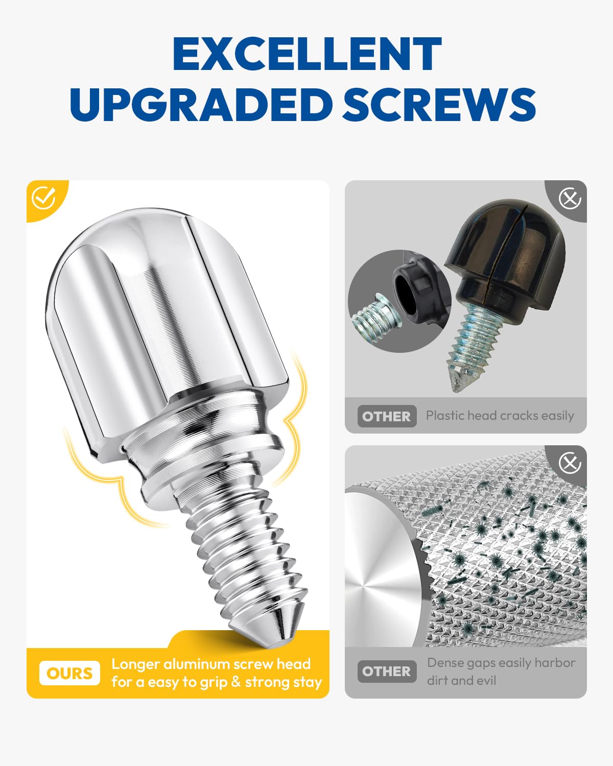 Attachment Knob Thumb Screw Fit For Kitchenaid Mixers, Upgraded 6061 Aluminum Long Screw Head Knob Replacement Parts, Replaces 9