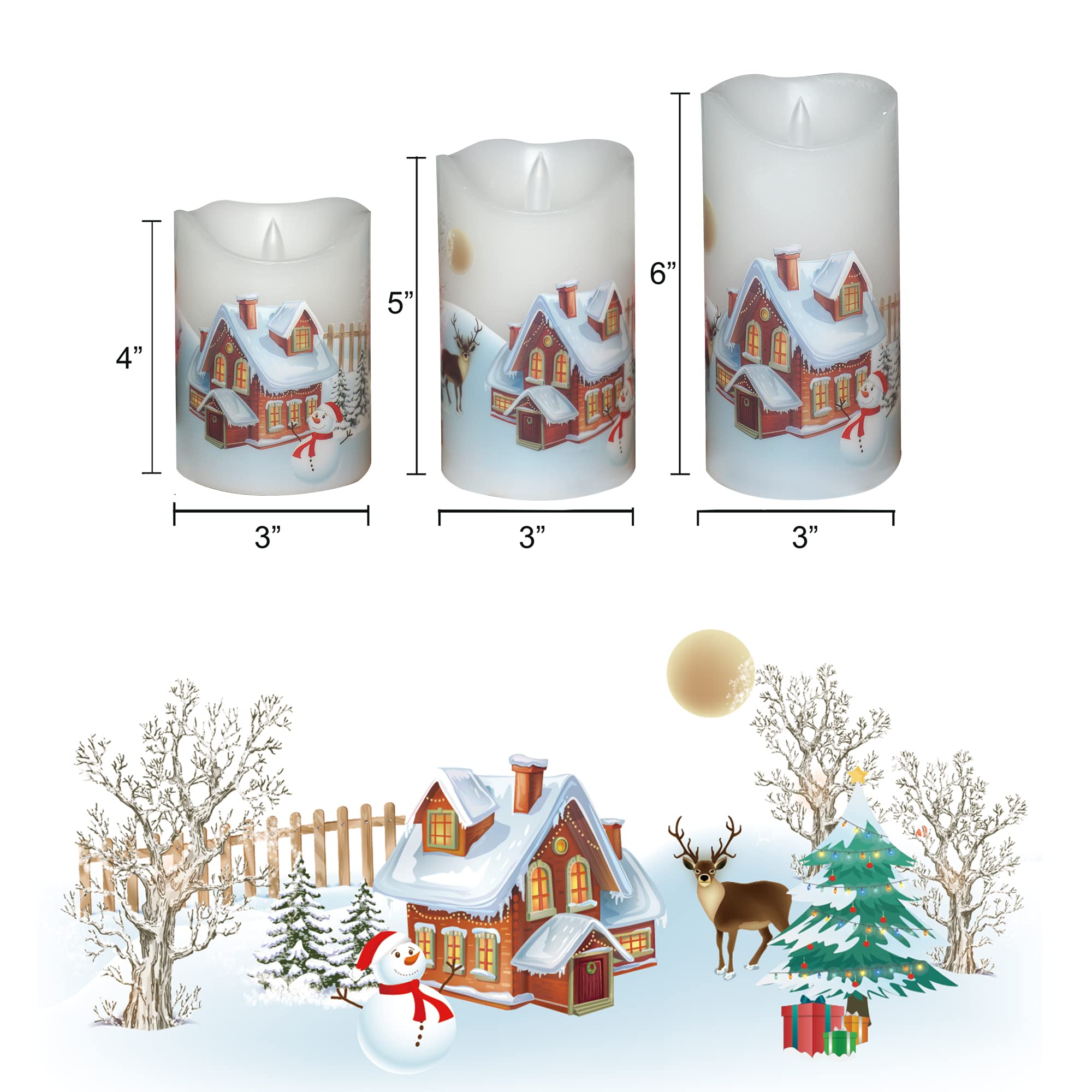 Candle Choice Christmas Flameless Candles With Remote Timer Real Wax Realistic Flickering Battery Operated Electric Led Pillars