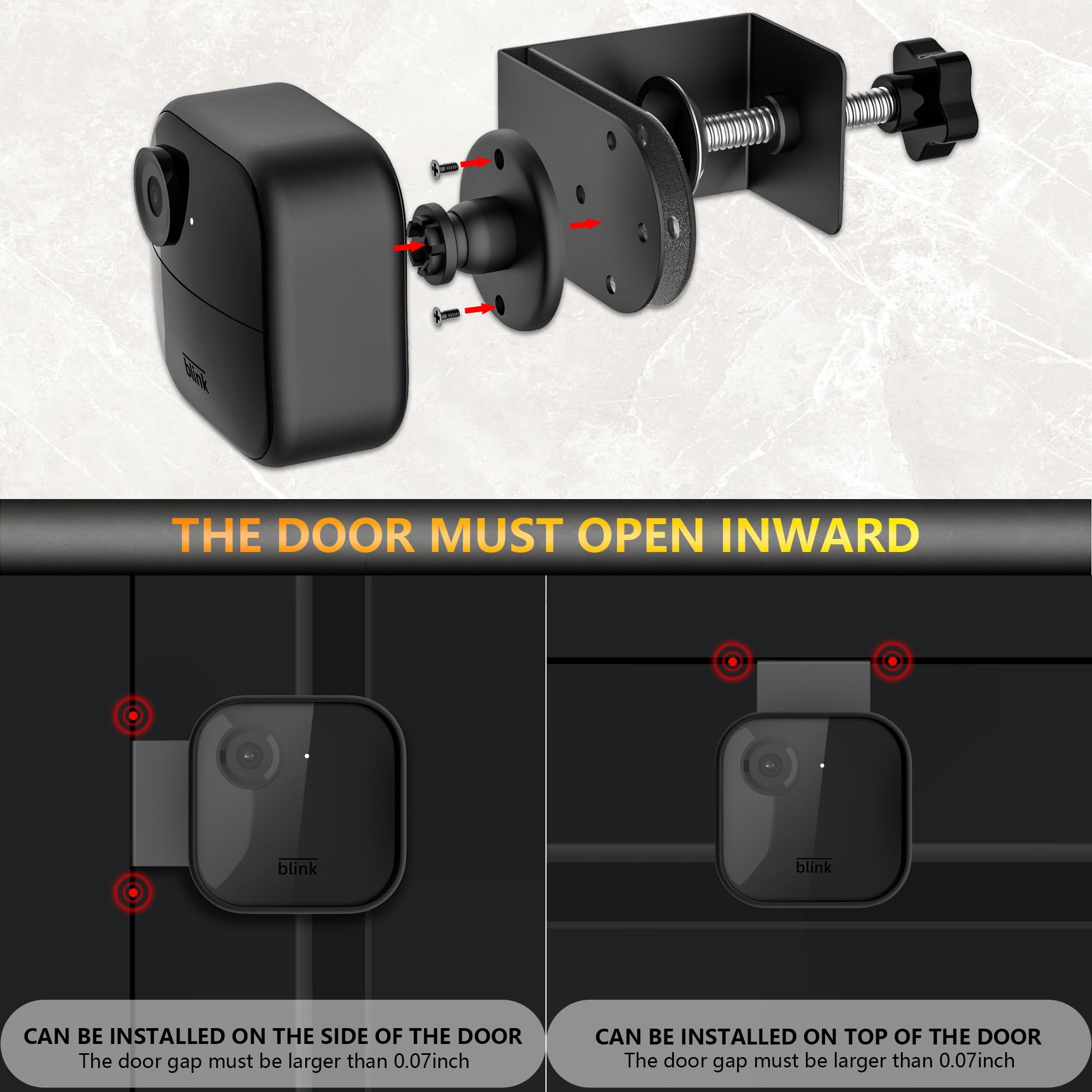 Sscehcny Blink Outdoor Camera Mount Door/Gutter Mount Indoor/Outdoor Camera(4Th/3Rd Gen) & Blink Xt2/Xt Camera Blink Security Ca