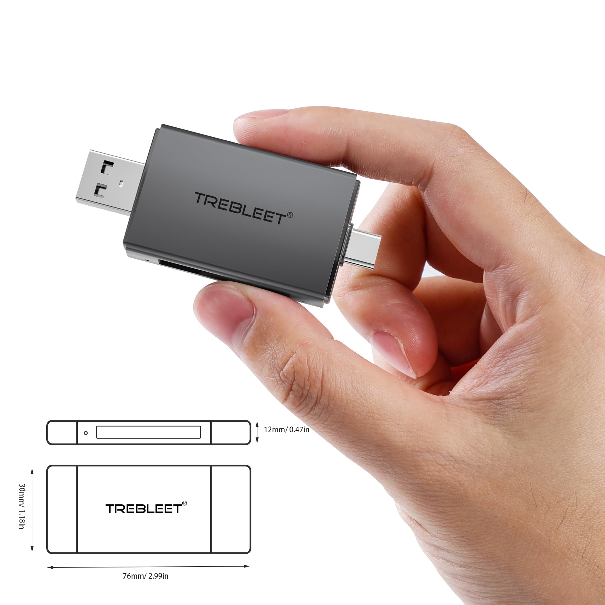 Cfexpress Type B Card Reader, Usb 3.2 10Gbps Up To 900Mb/S Speeds 2 In 1 Usb C & Usb A Port For Cfe Type B Camera Card Reader Ad