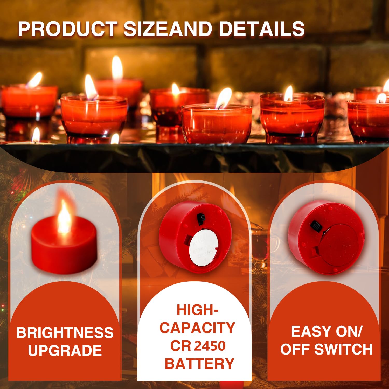 Xiangpeng Tea Light Candles With Remote Control,50Pack Flickering Flameless Led Candle,Long Lasting 400+Hours,Battery Operated W