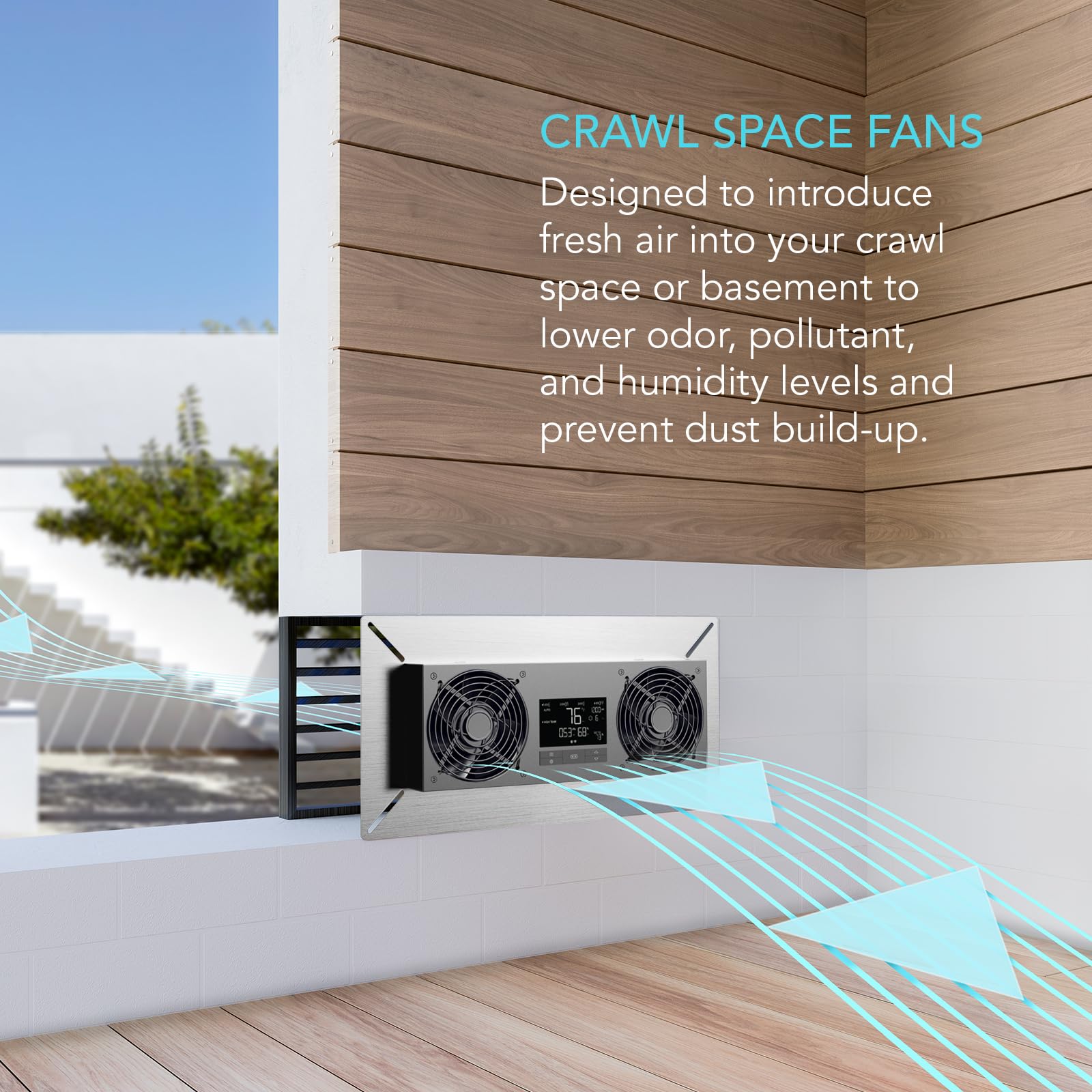 Ac Infinity Airtitan T8 N, Crawlspace Basement Ventilator Fan, Wifi App Compatible Temperature Humidity Controller, Ip 55 Rated,