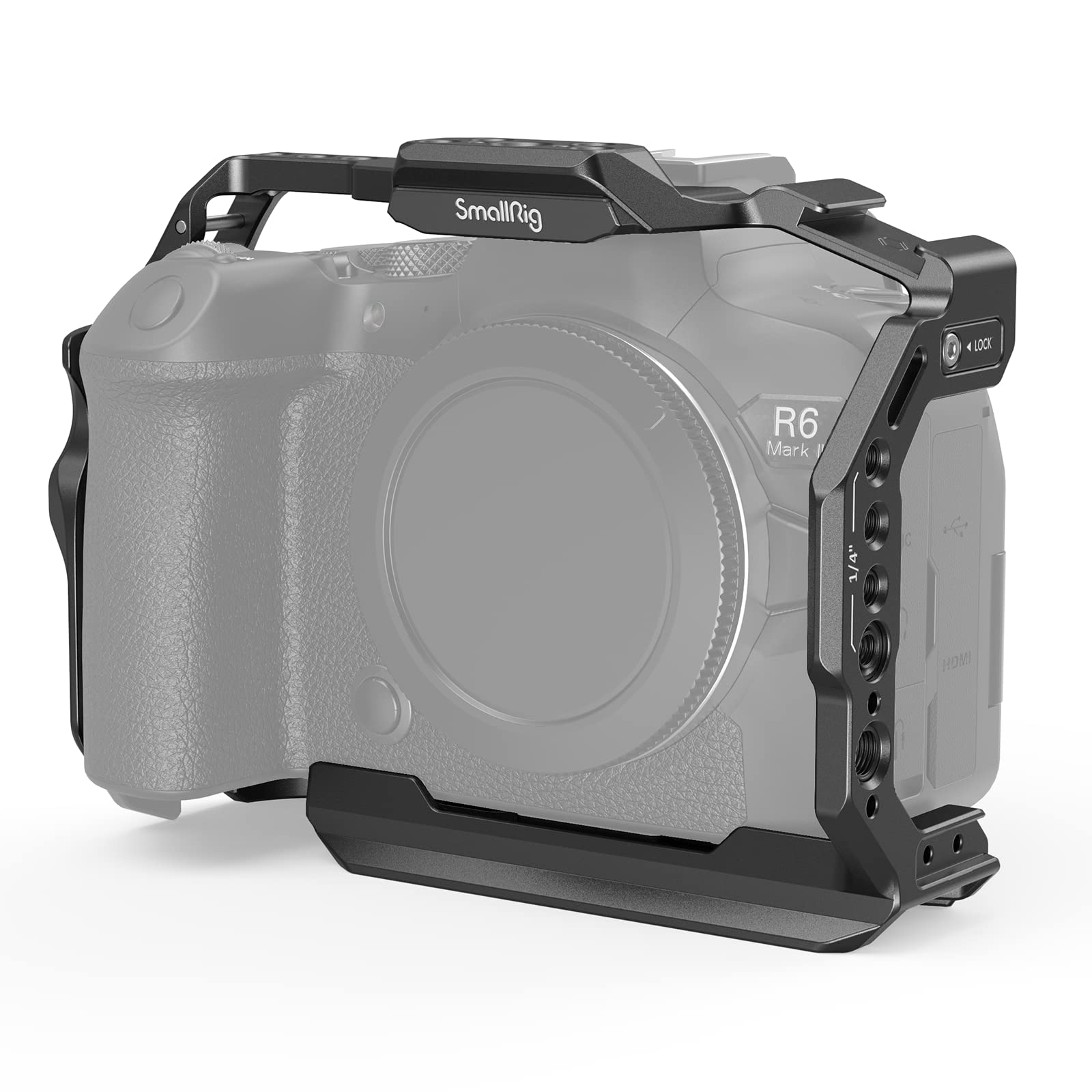 SmallRig R6 Mark II Camera Cage for Canon, Formfitting Video Making Camera Rig for Canon R6 Mark II, Built-in Dual NATO Rails, Q