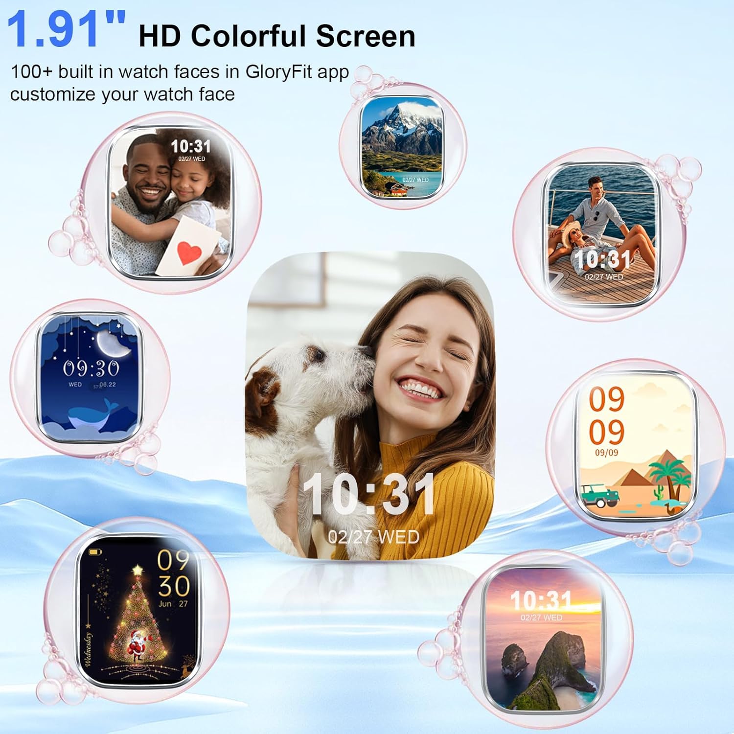 Smart Watch, 1.91 '' Hd Smartwatch For Men Women (Answer/Make Call), Fitness Tracker With 100+ Sport Modes, Ip68 Waterproof, Hea