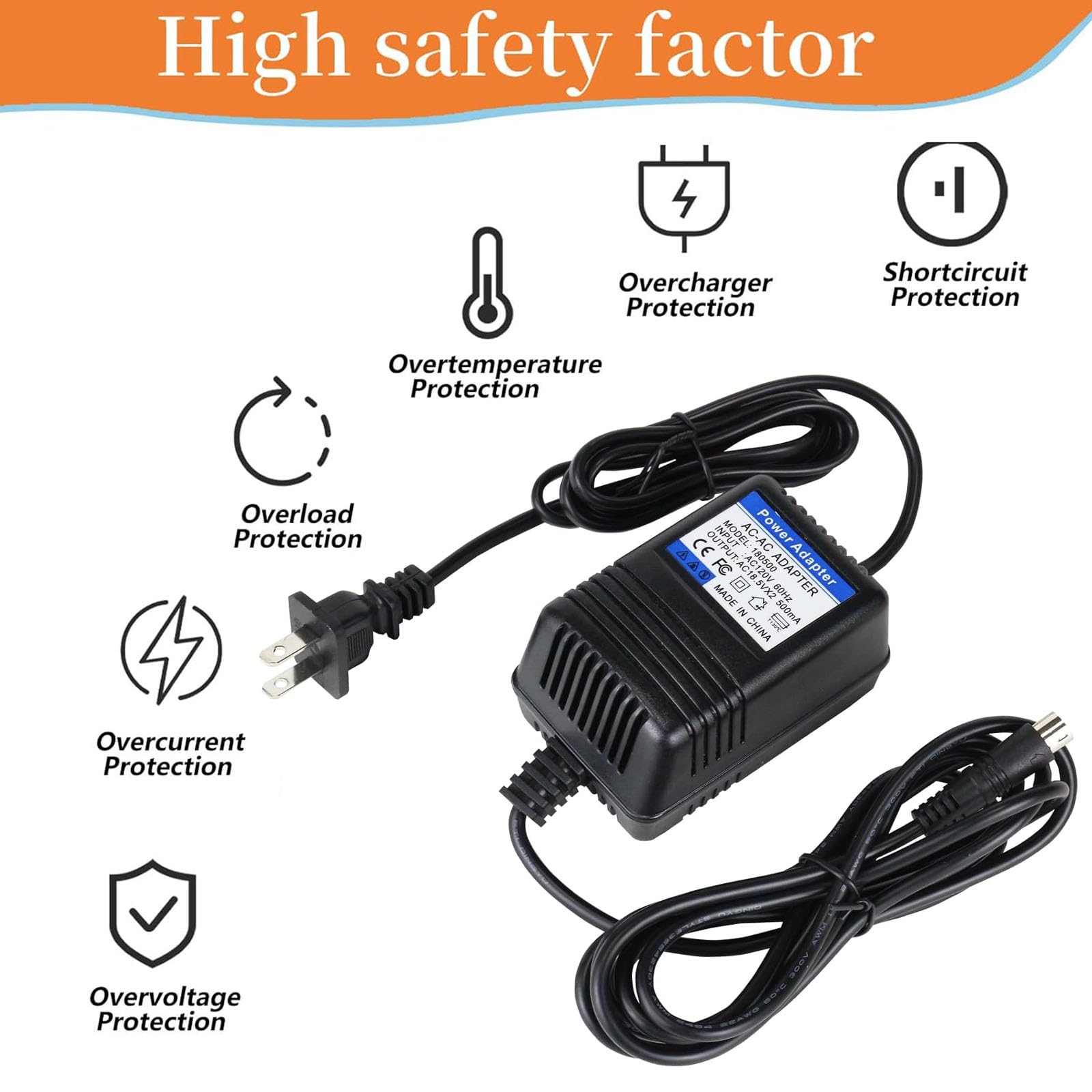 Upmmud 18.5Vx2 Power Adapte For Behringer Xenyx 502, 802, 1002,For Eurorack Mixers (Fx-18B-Mp3),Psv3Ul, Mxvl3 Mx602A, Ub502, Ub8
