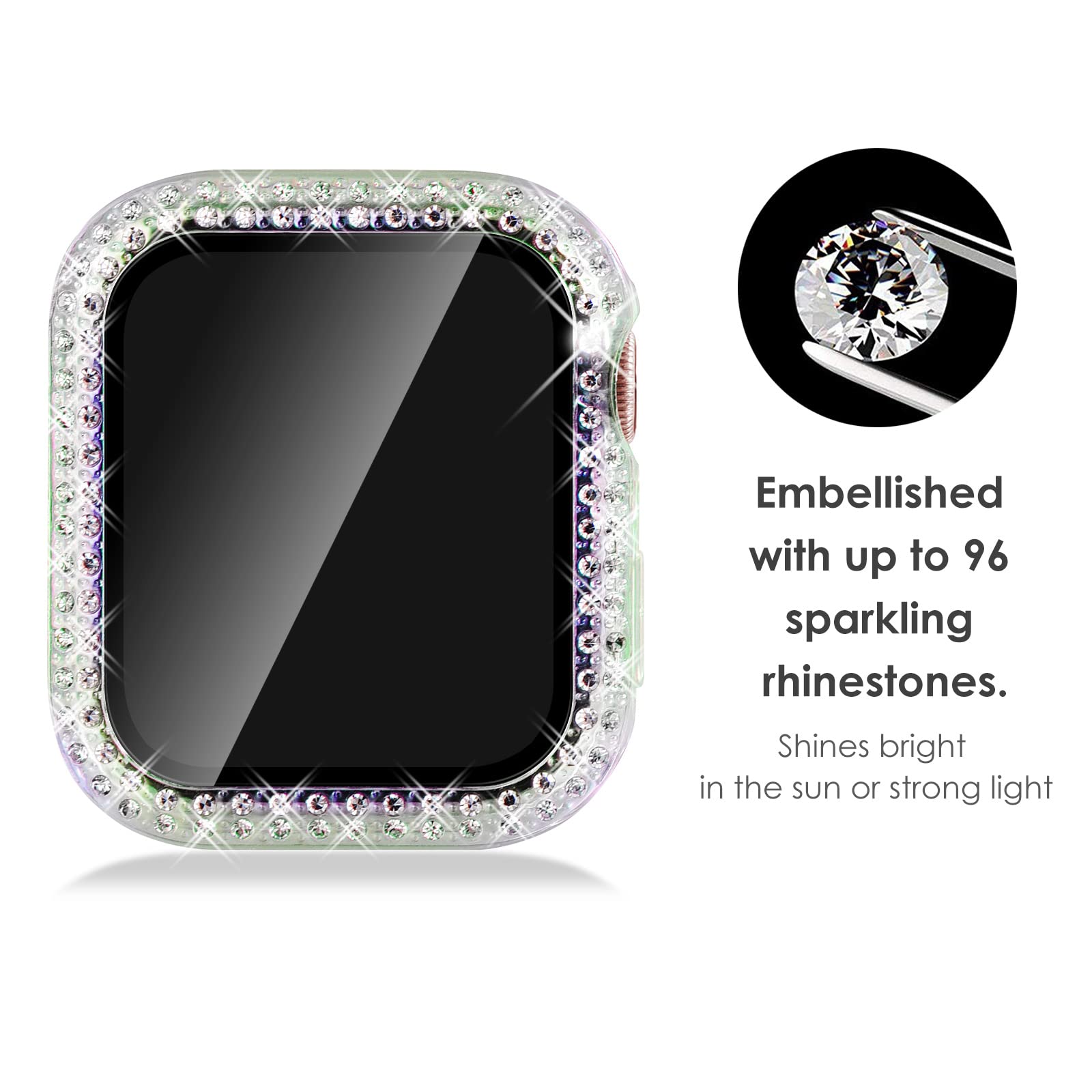 Kades Compatible For Bling Apple Watch Protective Case With Built In Screen Protector For Apple Watch 44Mm Iwatch Series Se Se20