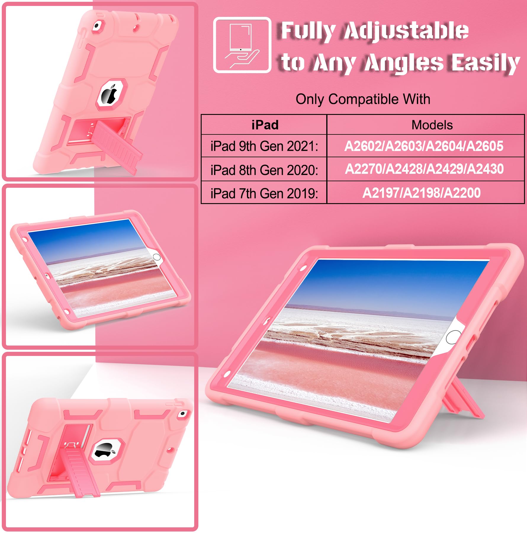 Ccmao For Ipad 9Th Generation Case, Ipad 8Th 7Th Generation Case, Ipad 10.2 Inch 2021/2020/2019 Case, Heavy Duty Rugged Shockpro