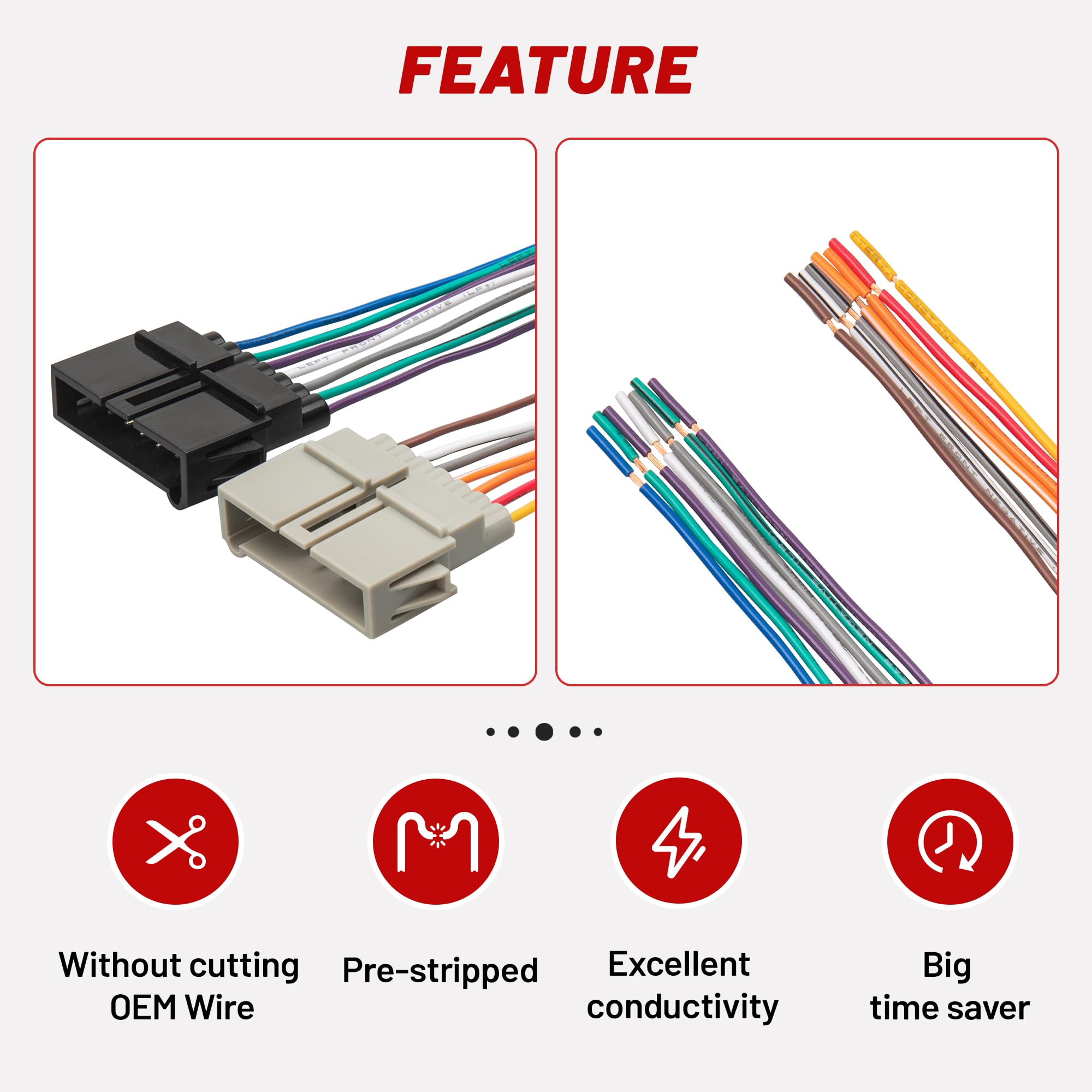 Red Wolf Car Radio Wire Harness Replacement For Jeep Cherokee 1997 2001, 1999 Chrysler 300M 1999 2001, Dodge Neon 1995 2001 Install Aftermarket Stereo Wiring Cable Connector Adapter Plug