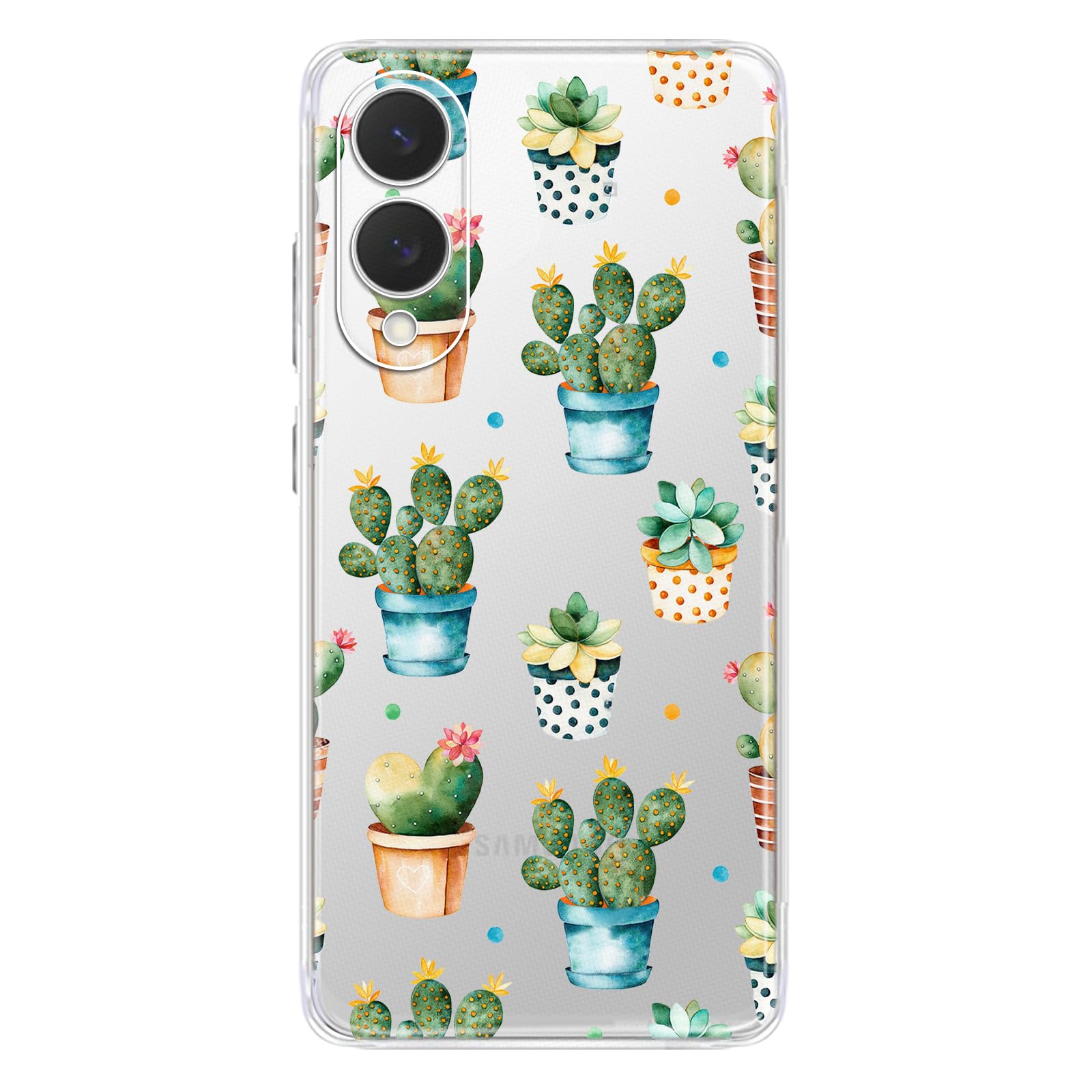 Blingy'S For Samsung Galaxy S25 Edge Case, Cute Cactus Design Fun Succulents Style Transparent Soft Tpu Protective Clear Case 6.