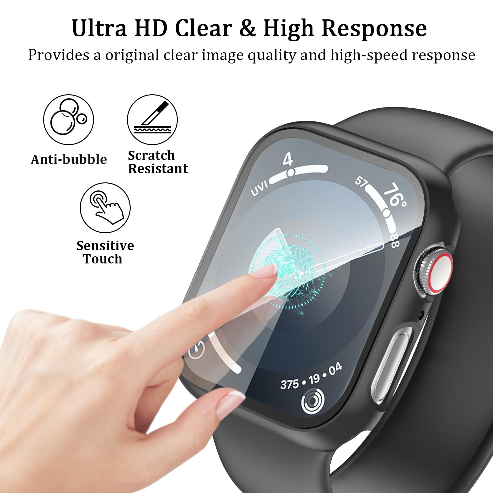 Haanilkyi [6 Pack Case For Apple Watch 42Mm Series 3 2 1 With Tempered Glass Screen Protector, Ultra Thin Full Coverage Hard Pc