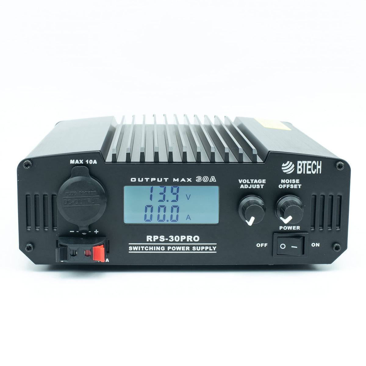 Btech Rps 30Pro 30 Amp Regulated Universal Compact Bench Power Supply, Ac To Dc Power Convertor, 13.8V (9~15Vdc Adjustable) With