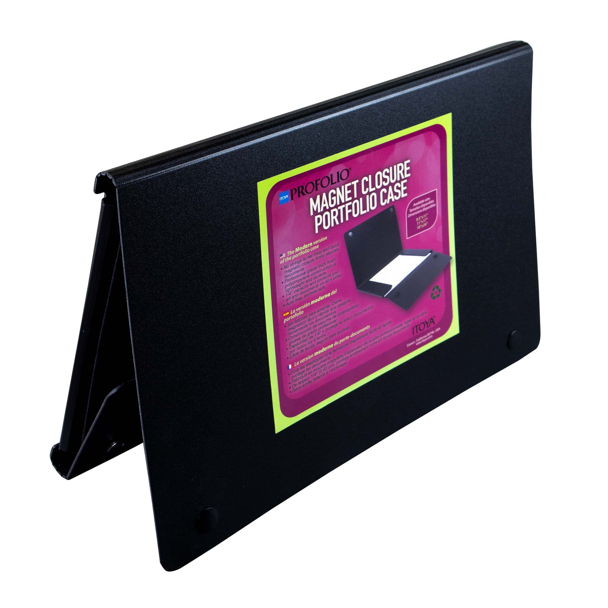 Itoya Profolio Magnet Closure Case, 8.5X11'' Letter Size, Black