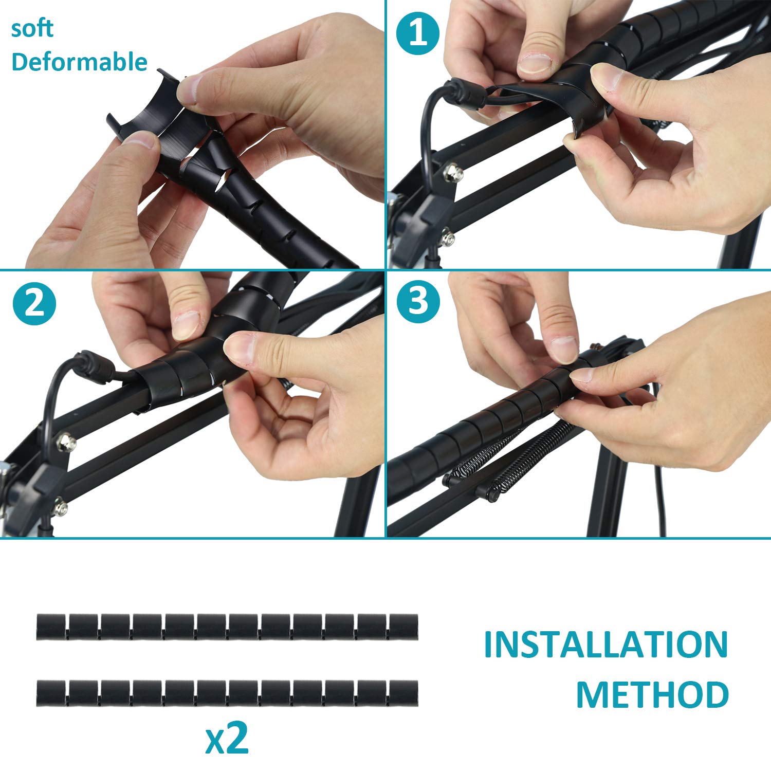 Yeti Mic Boom Arm Stand With Pop Filter, Compatible With Blue Yeti, Blue Yeti Pro Usb Microphone With Cable Sleeve By Sunmon