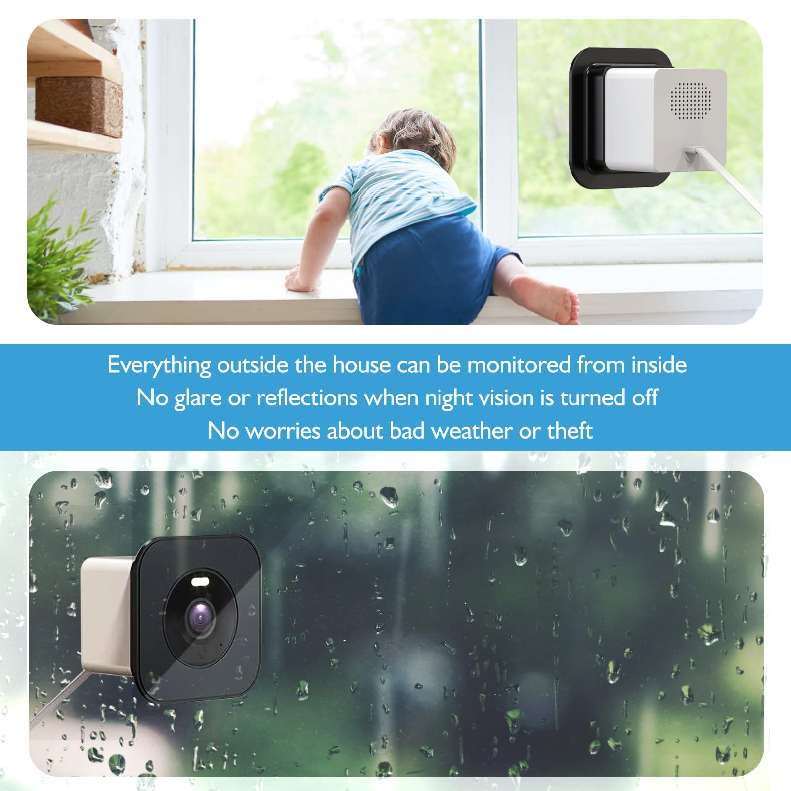 Window Mount Comaptible With Wyze Cam Og, Strong Adhesive Mounting Bracket, Window Holder Through Glass (2 Pack,Camera Is Not In