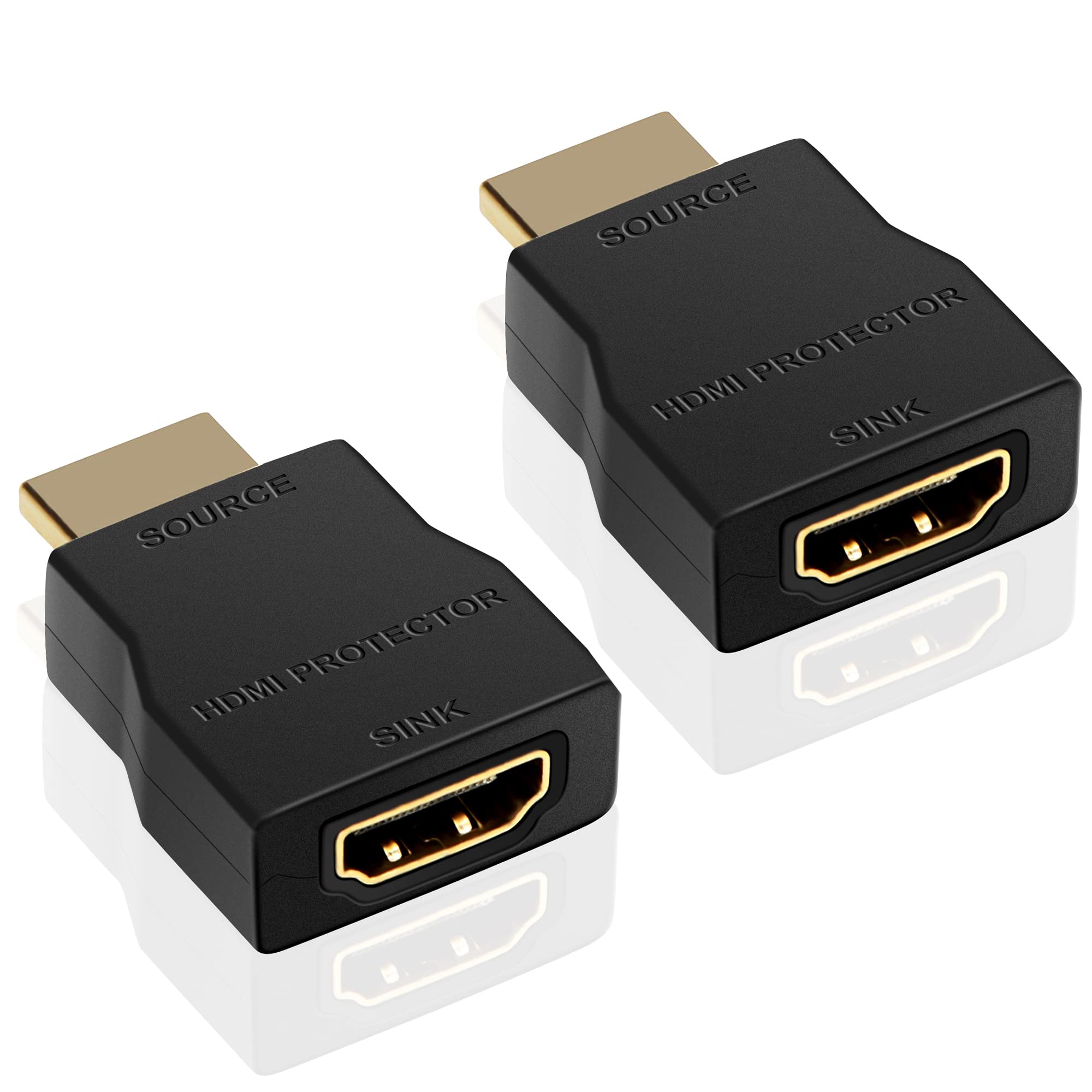 NEWCARE HDMI Surge Protector, Mini Portable HDMI 1.4 Protector for ESD and Surge Protection, Support HDCP 4K 30Hz (2, Black)