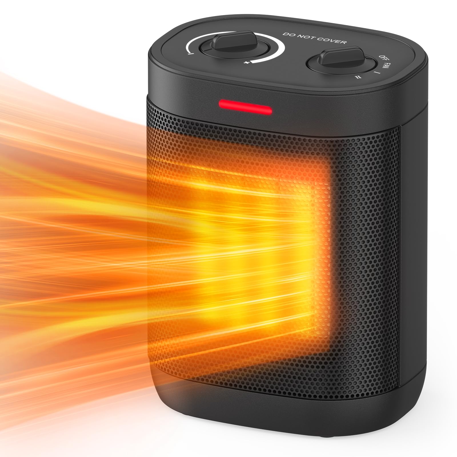 1500W Small Space Heater, Electric Heaters For Indoor Use, Ptc Ceramic Heater With Adjustable Thermostat, Portable Space Heater