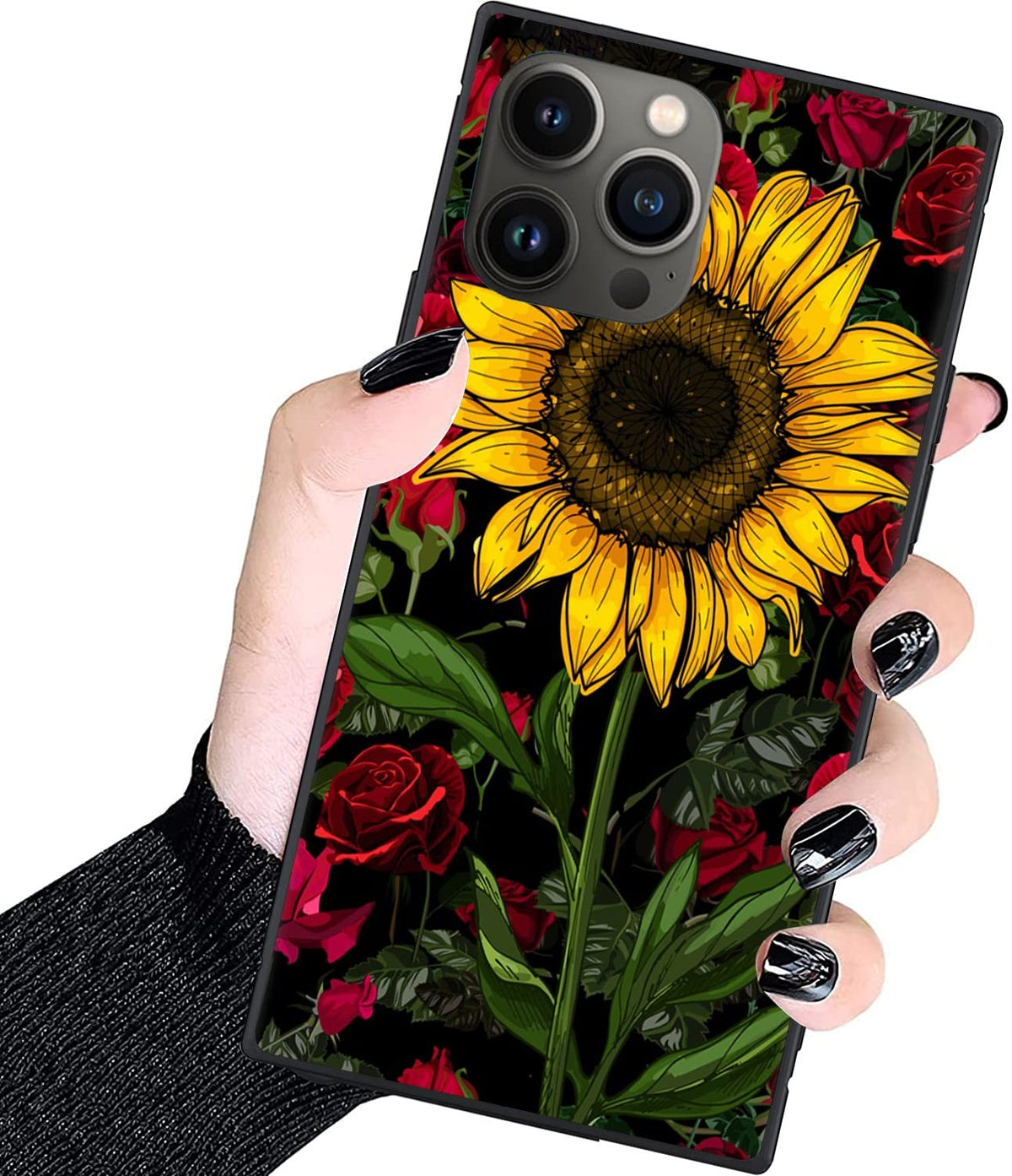 Luxury Square Case For Iphone 13 Pro Max,Fashion Elegant Square Case For Women Girls,Hard Pc+Soft Silicone Case Is Shock Proof A