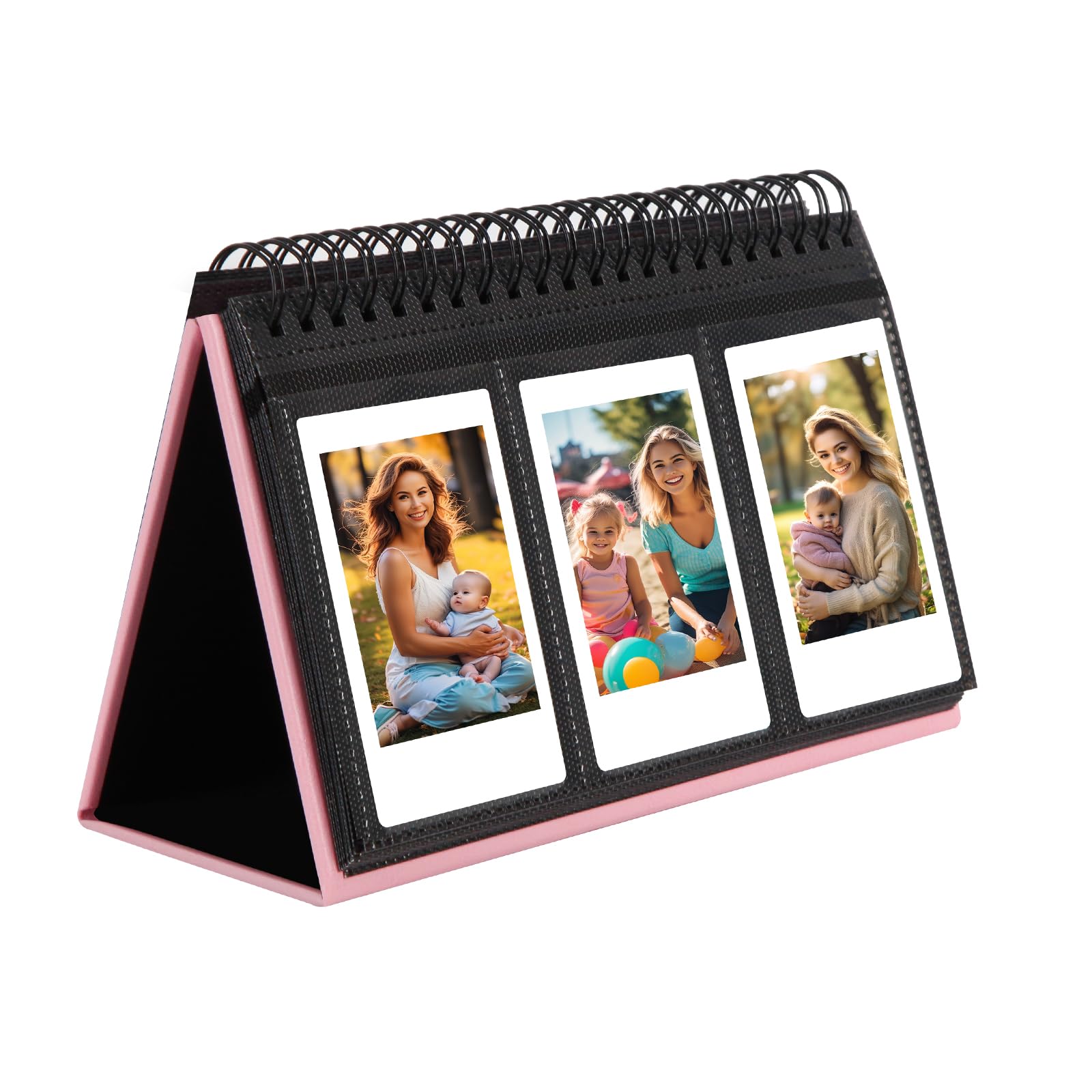 96 Pockets Desk Mini Photo Album For Fuji Instant Mini 12/Mini 11/Mini 9/Mini Evo/Mini 40, Polaroid Z2300/Polaroid Pic 300P/Polaroid Z2300/Polaroid Snap Film,2X3 Inch Name Card (Pink)