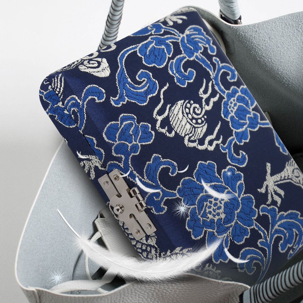 Oboe Case Blue, Against Wooden Silk Cloth Cover Case Holder Storage Box,6Pcs Oboe Reeds Storage