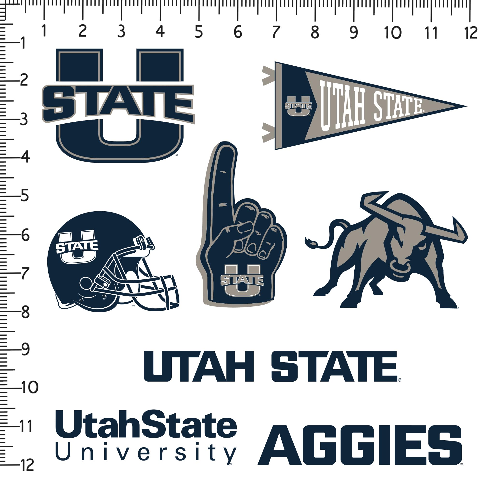 Utah State University 8Ct Vinyl Large Deluxe Stickers Variety Pack   Laptop, Water Bottle, Scrapbooking, Tablet, Skateboard, Ind
