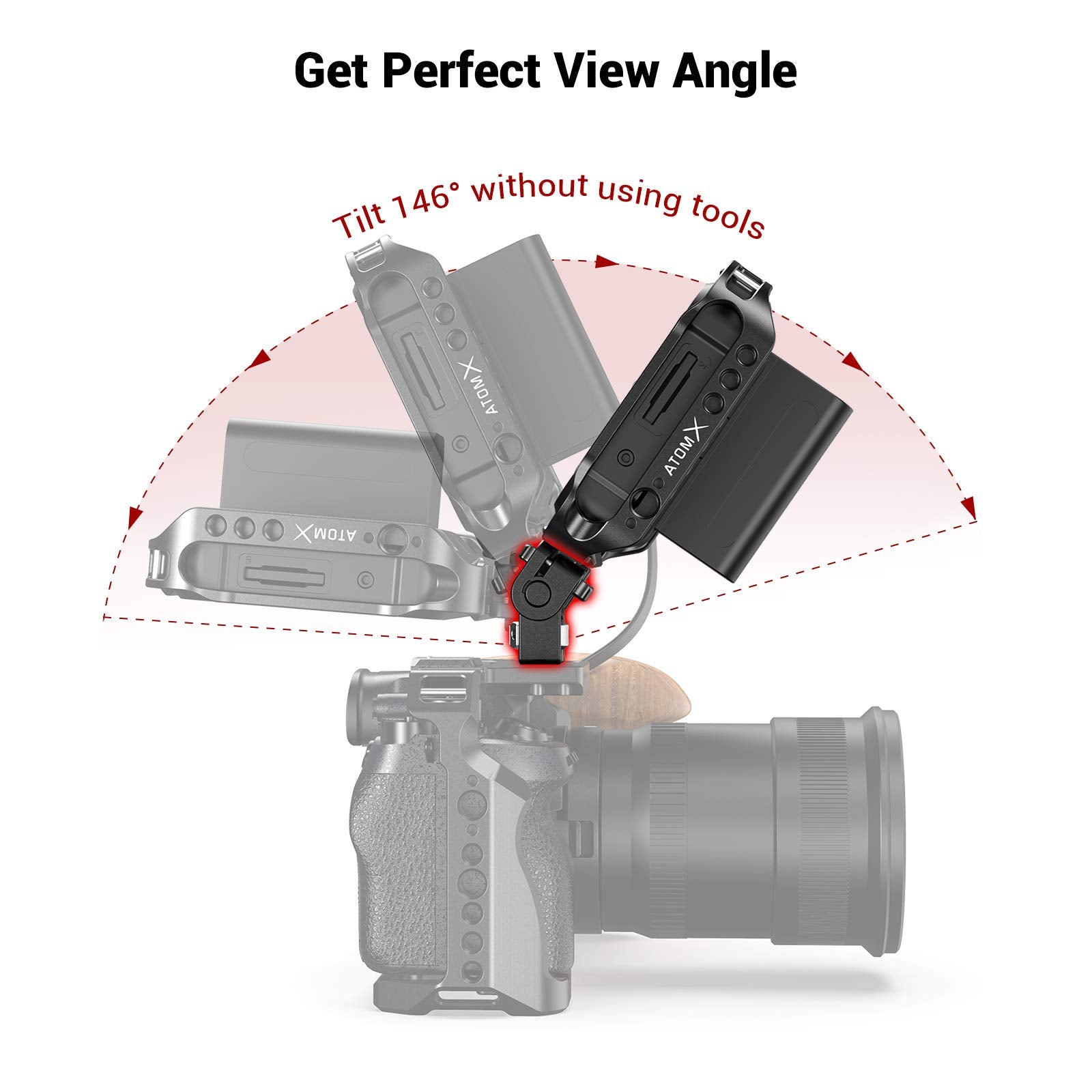 SMALLRIG 2174 Swivel Monitor Mount EVF Holder with Locating Pins for ARRI Standard - Durable Support for Filmmaking and Photography