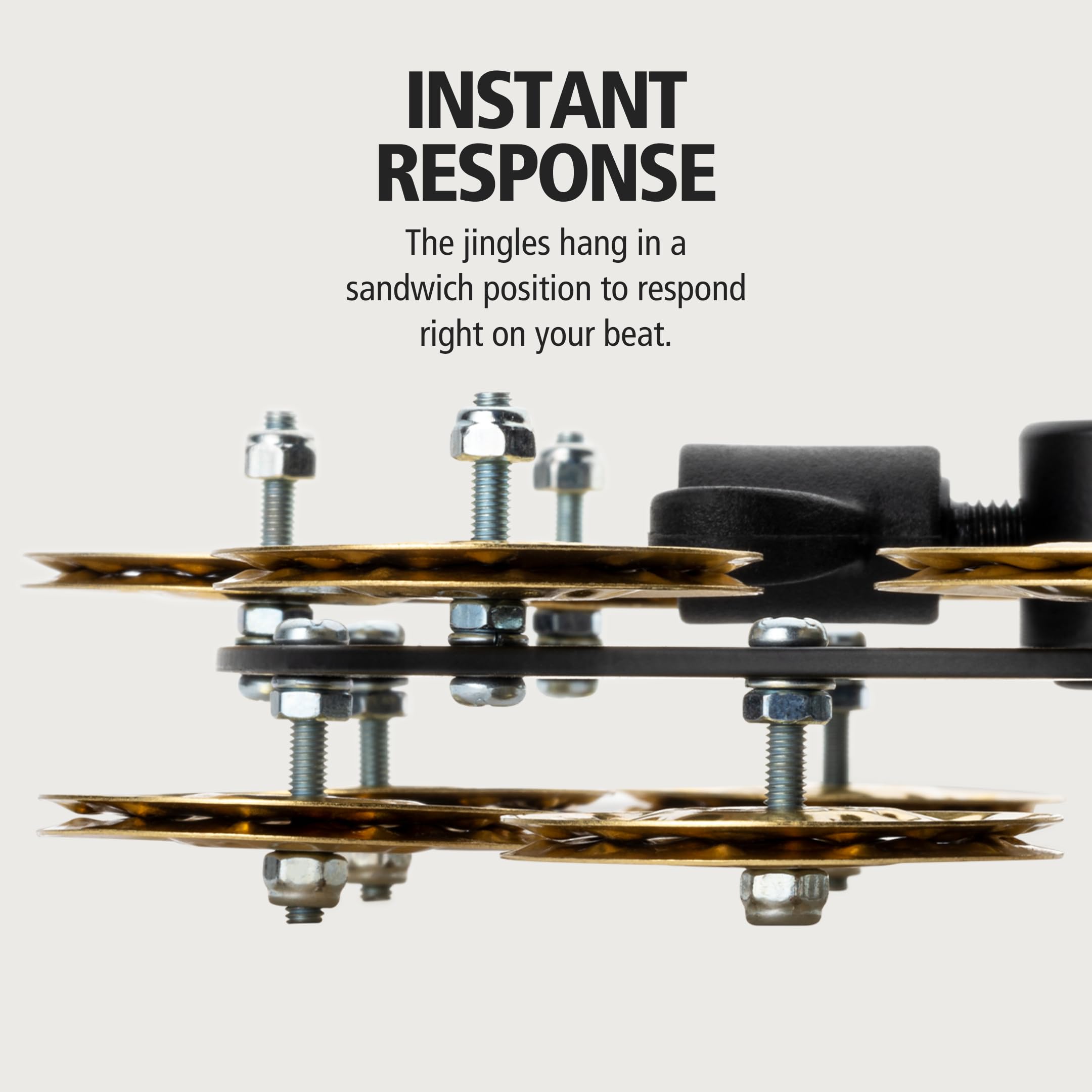 Meinl Percussion Headliner Series Hihat Tambourine Jingle Effect, Hammered Solid Brass � Not Made In China � Mountable On Any Pull Rod, 2 Year Warranty (Hthh2B Bk)