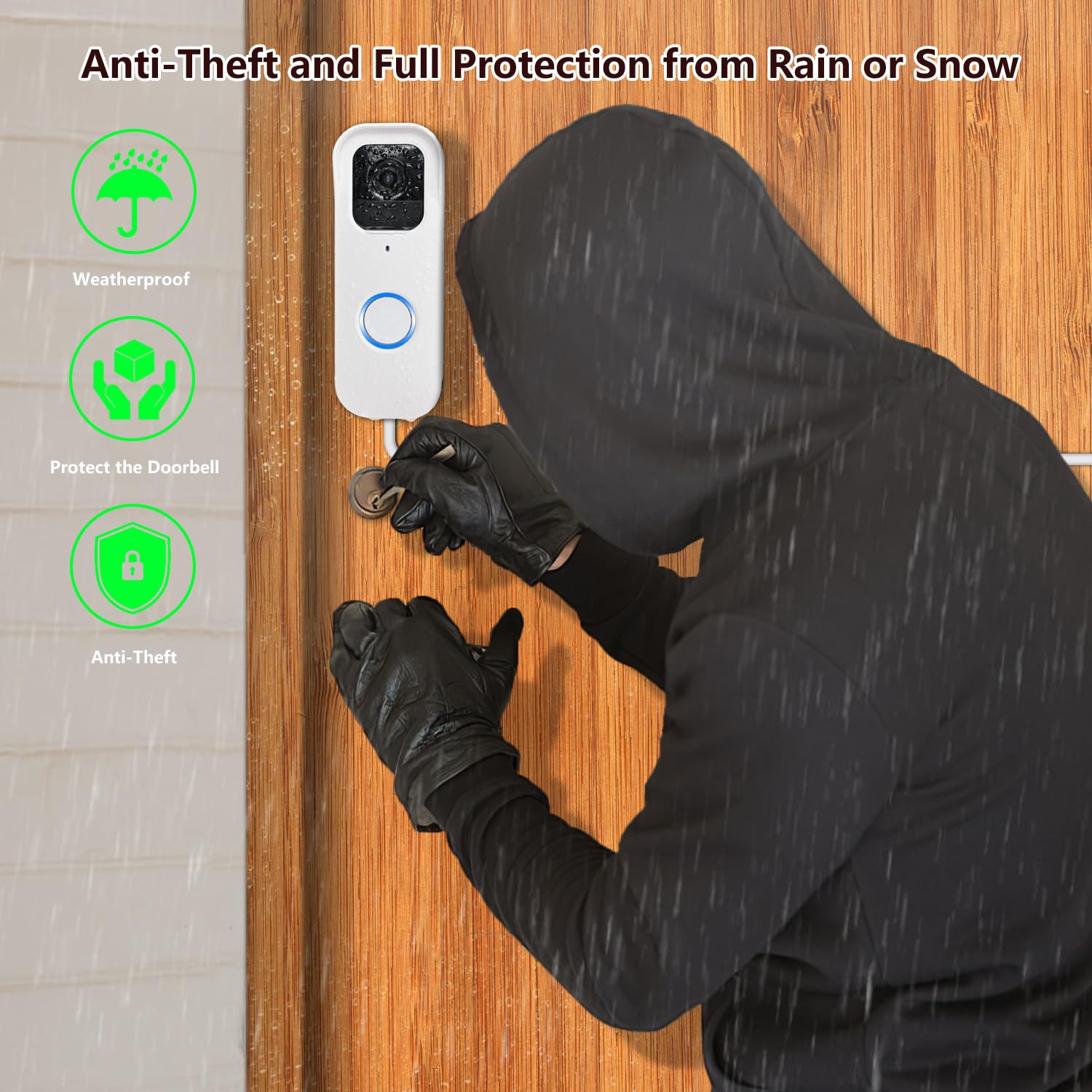 Power Cable With Adapter For Blink Video Doorbell (Replace Battery), Doorbell Transformer With 16.4Ft/5M Weatherproof Cable, Cha