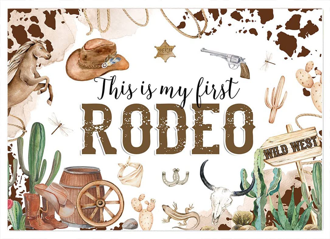 Avezano My First Rodeo Birthday Backdrop Western Cowboy 1St Birthday Background Decorations Wild West Themed Cowboy Cowgirl Firs