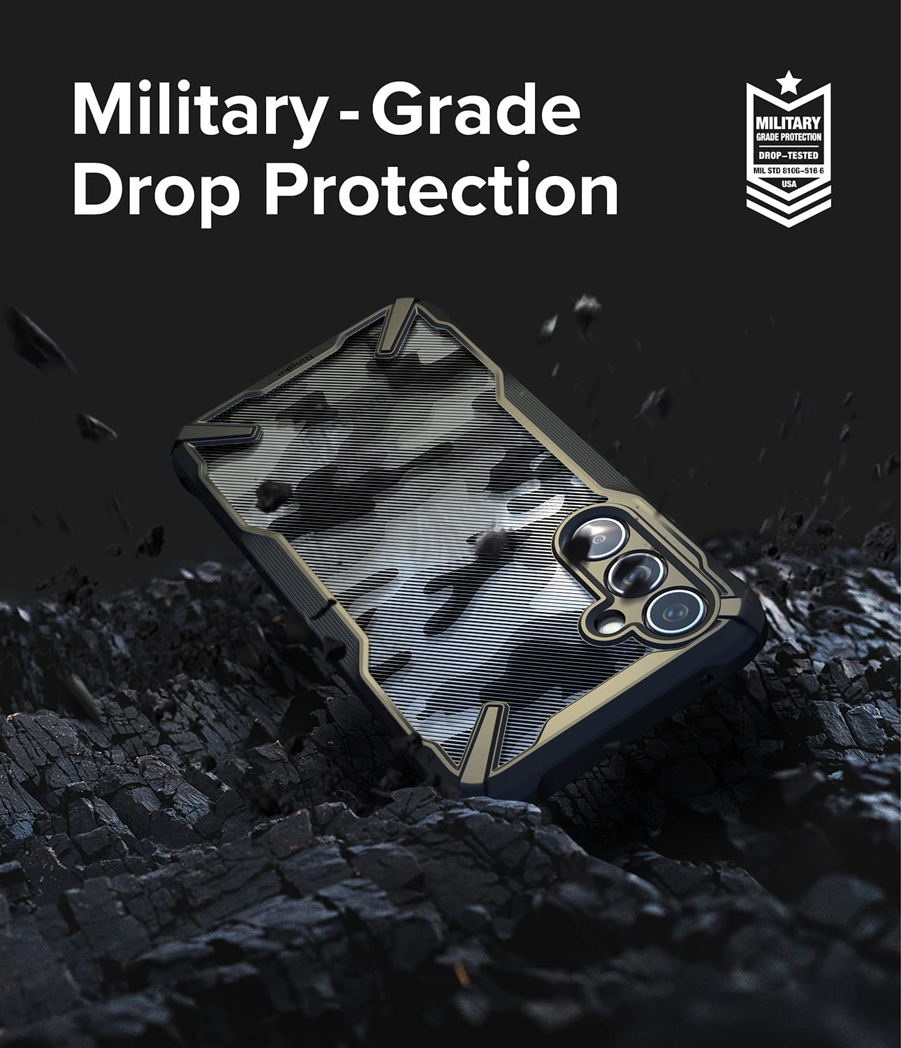 Ringke Fusion X [Military Design] Compatible With Samsung Galaxy A54 5G Case, Camouflage Hard Back Cover Shockproof Advanced Pro