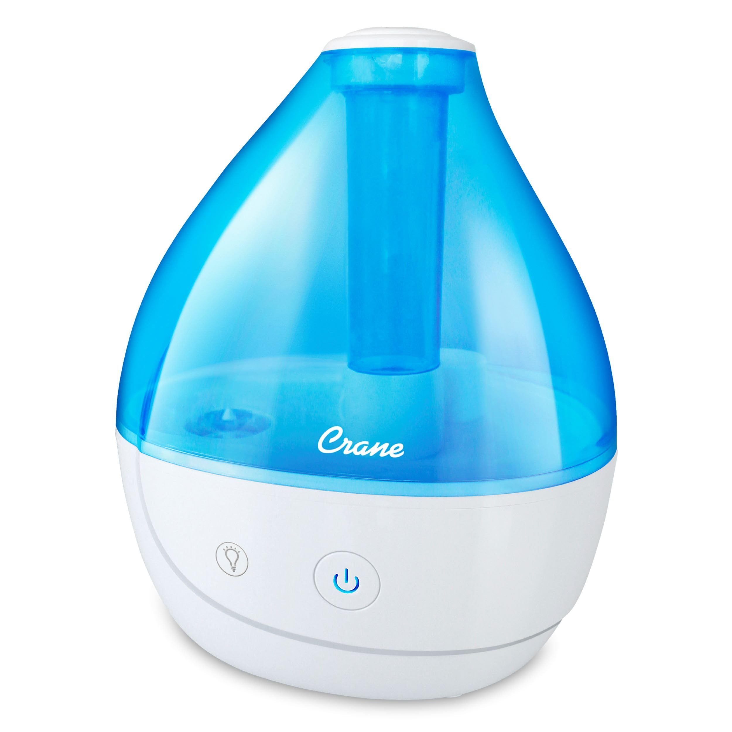 Crane Personal Ultrasonic Cool Mist Humidifier   1.5 Liter, 8 Hour Run Time, Whisper Quiet, Auto Shut Off, Filter Free For Small